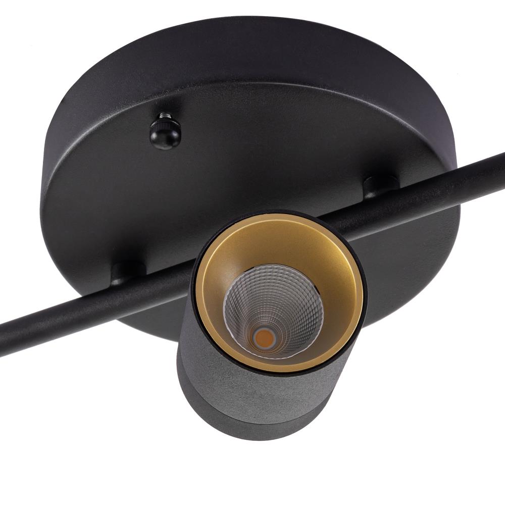 Shura Black and Gold Aluminum 3-Head LED Track Light