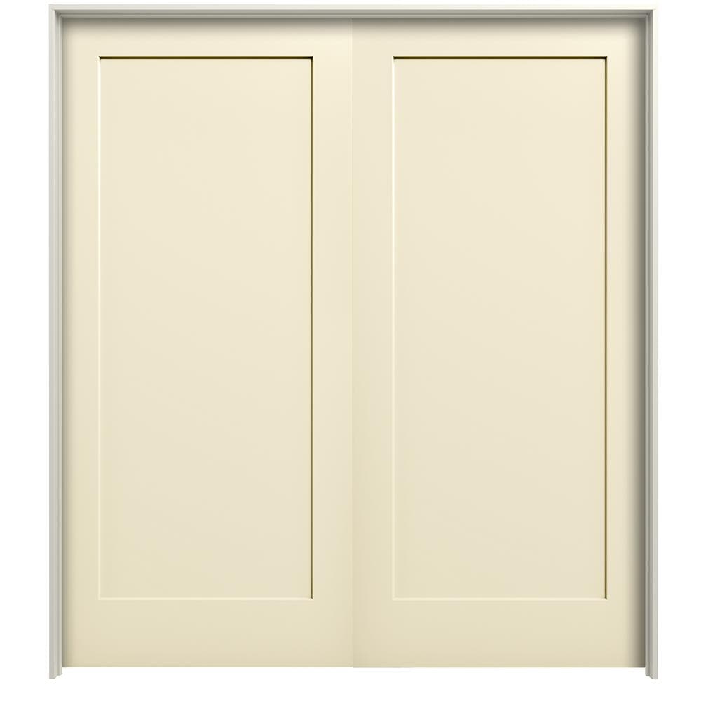 RELIABILT 48-in x 80-in Cream-n-sugar Hollow Core 1-panel Reversible ...