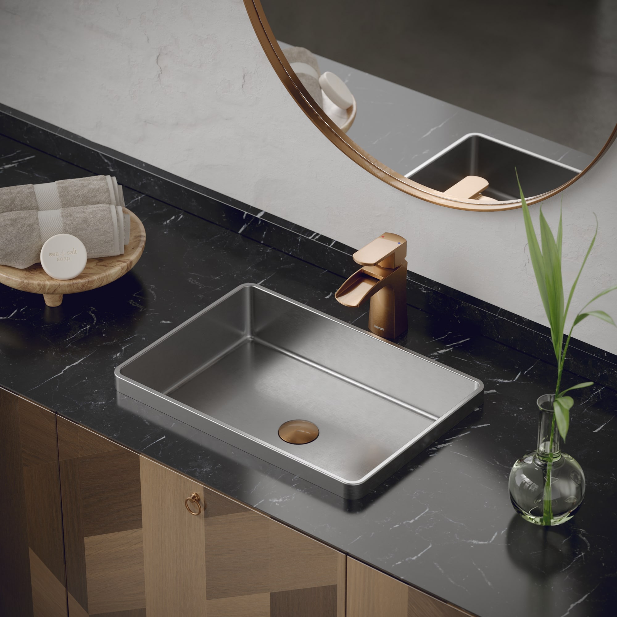 Karran CCT200SS Stainless steel Drop-in Rectangular Traditional Stainless Steel Bathroom Sink with Drain Included ( 20-in x 14.25-in )
