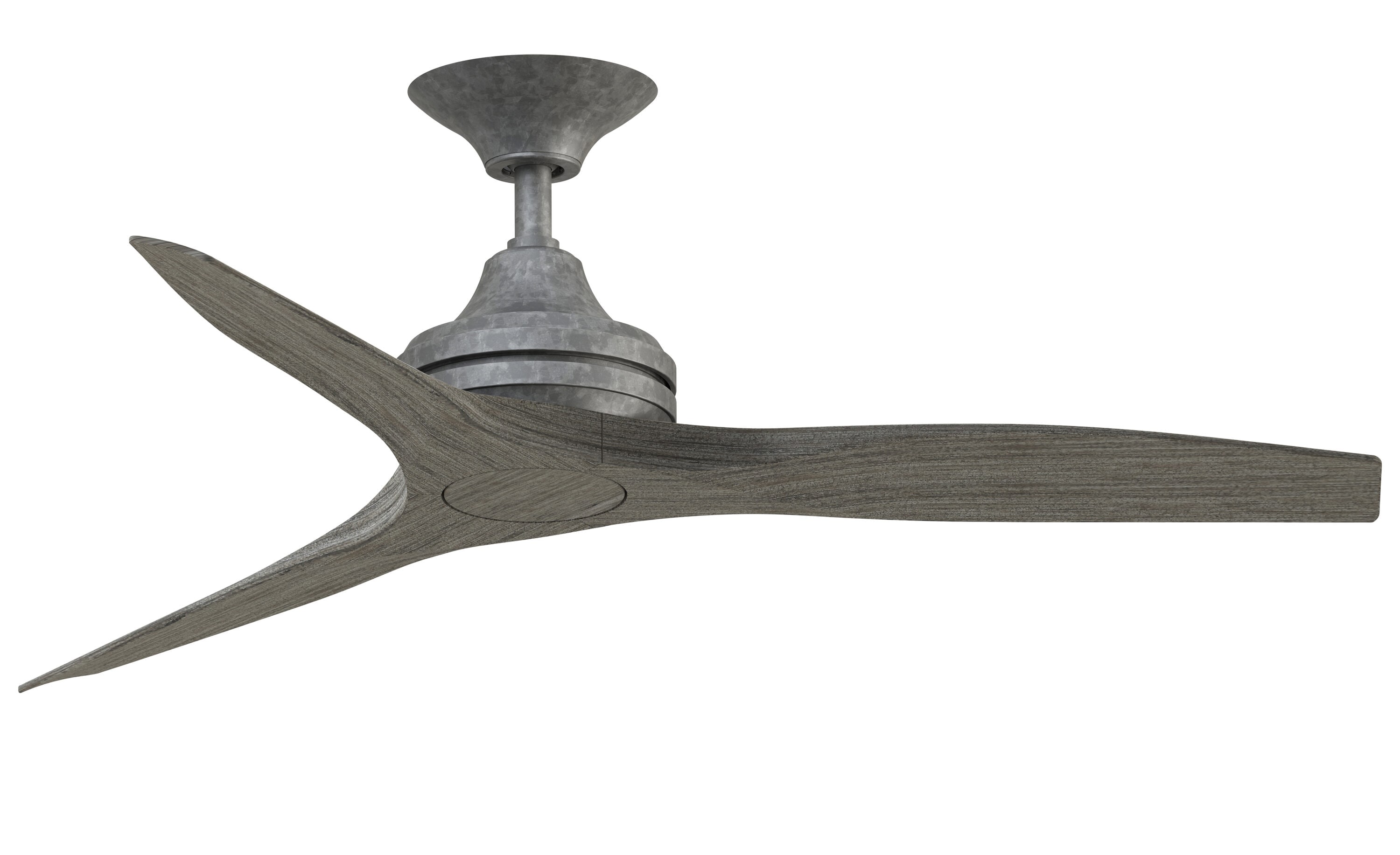 Fanimation FP6721BGZ-48WE Spitfire 48-in Outdoor Galvanized with Weathered Wood Blades Propeller Ceiling Fan Light Kit Compatible - Remote Included ( 3 -Blade )