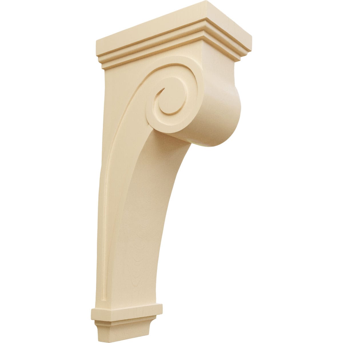Ekena Millwork COR06X10X22SCMA 6.25-in x 10-in x 22-in Unfinished Maple Wood Paintable/Stainable Corbel