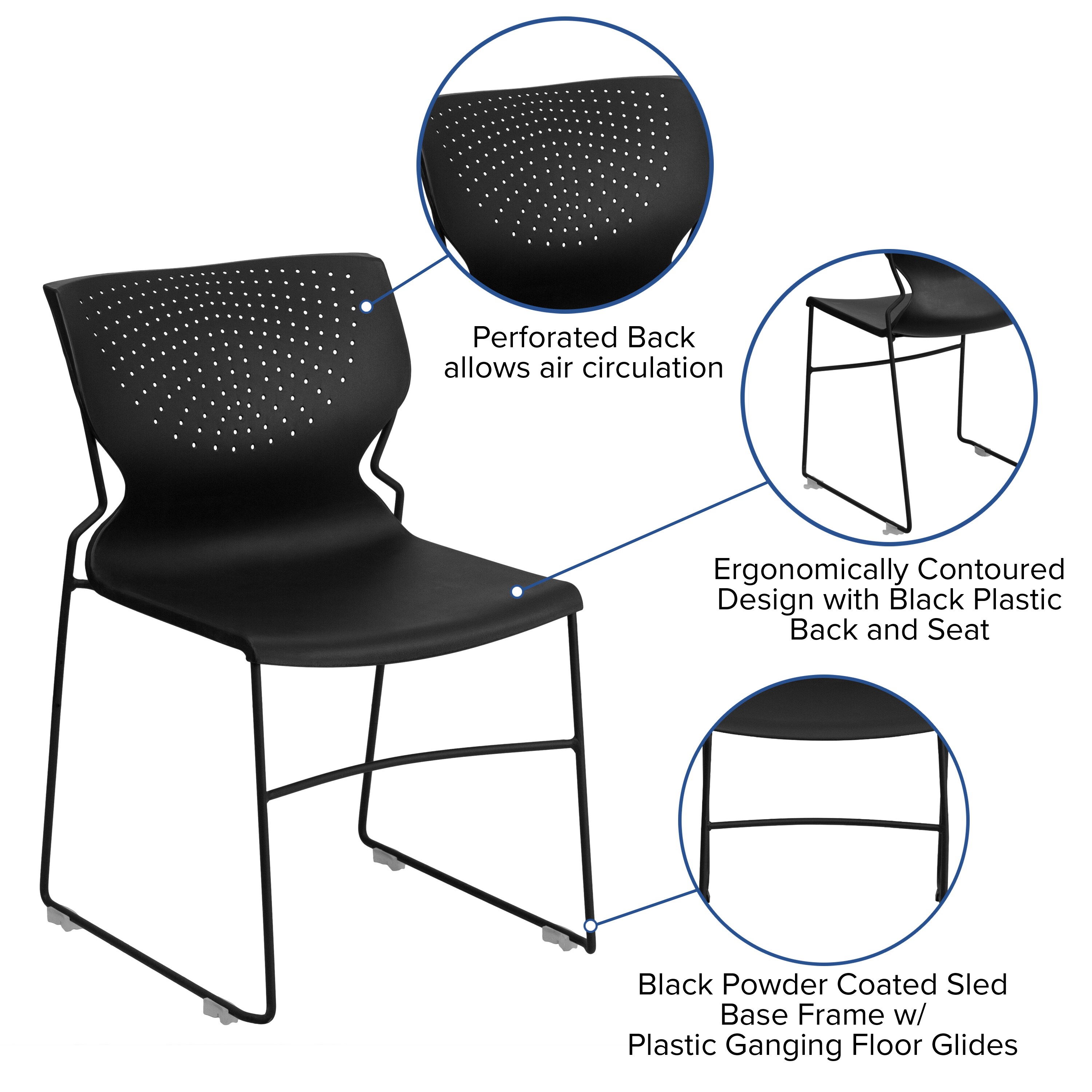 Flash Furniture Modern Black Plastic Accent Chair in the Chairs ...