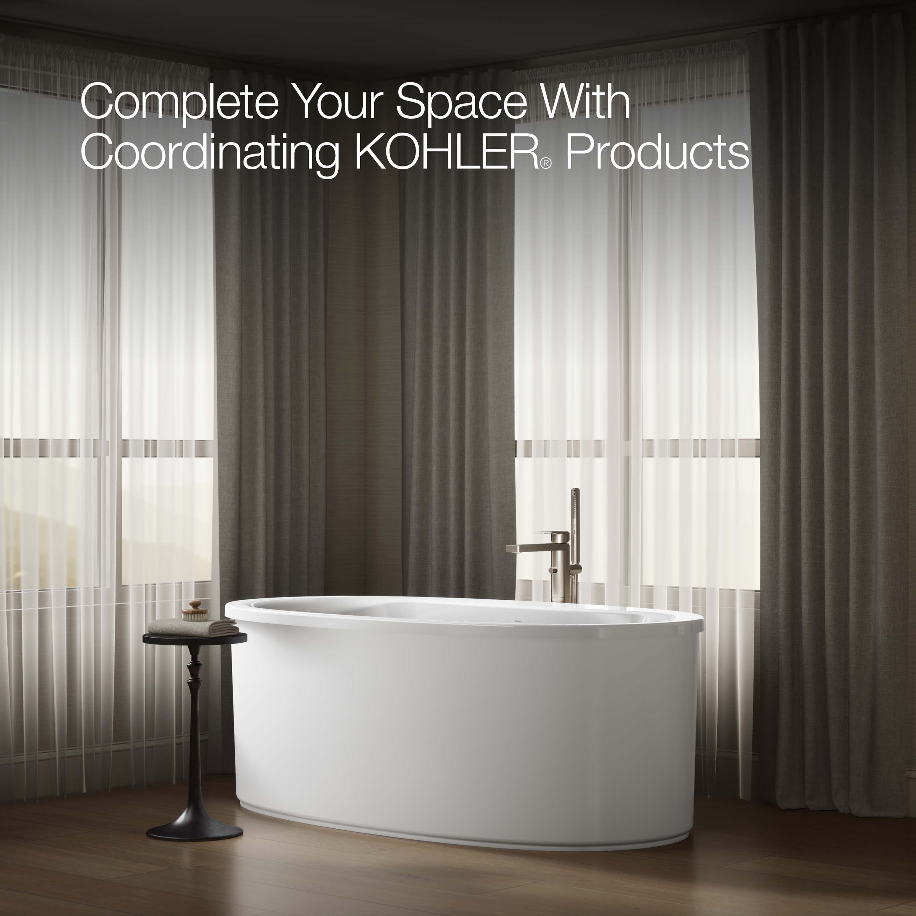 KOHLER Sunstruck 36-in x 66-in White Acrylic Oval Freestanding