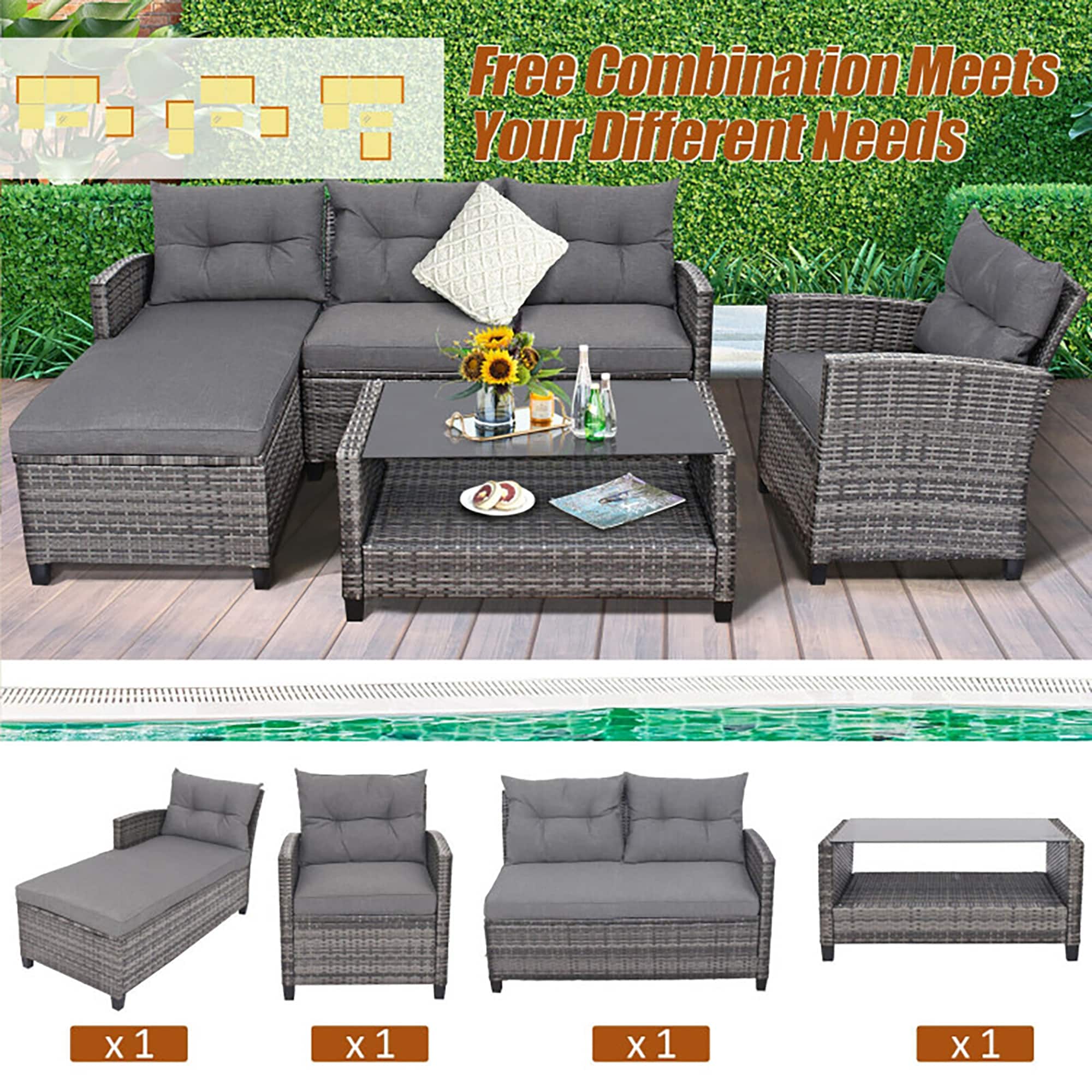 CASAINC WF-HW49647DBN+ Patio-Conversation-Sets - View #3