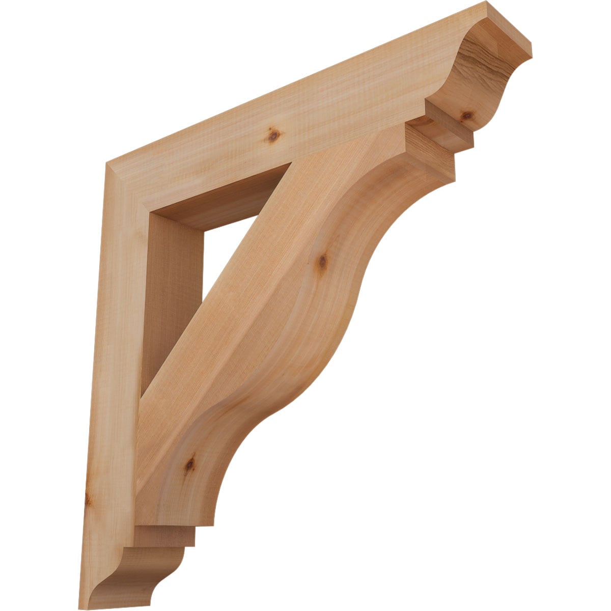 Ekena Millwork BKT04X24X24FST01SWR Funston traditional smooth 3-1/2-in x 24-in x 24-in Western red cedar Brown Wood Standard bracket