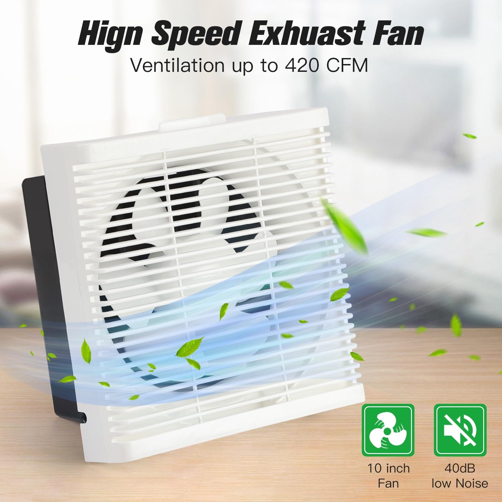 Etokfoks -  10 in Solar Exhaust Fan for Greenhouse Chicken Coop Shed with 25W Panel 420CFM 16 ft ...