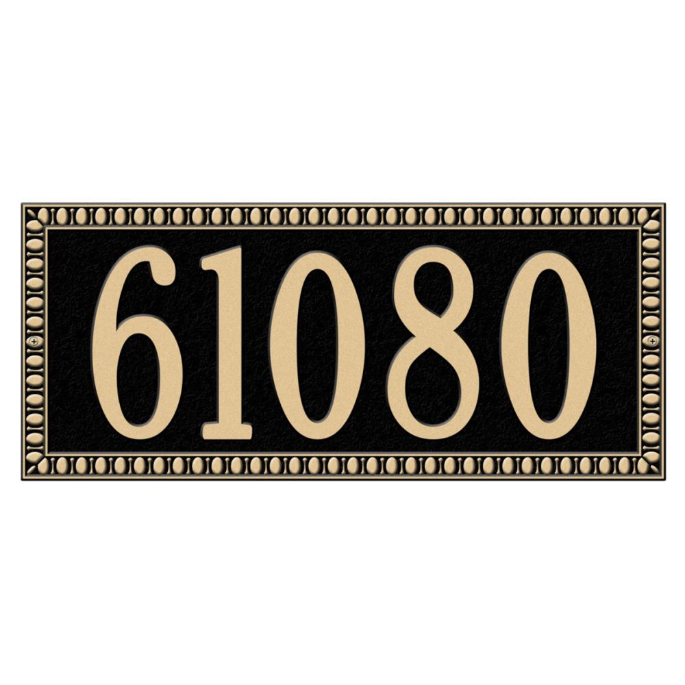 Whitehall 6108BG 10-in H x 23-1/4-in W Black/Gold Aluminum Address plaque