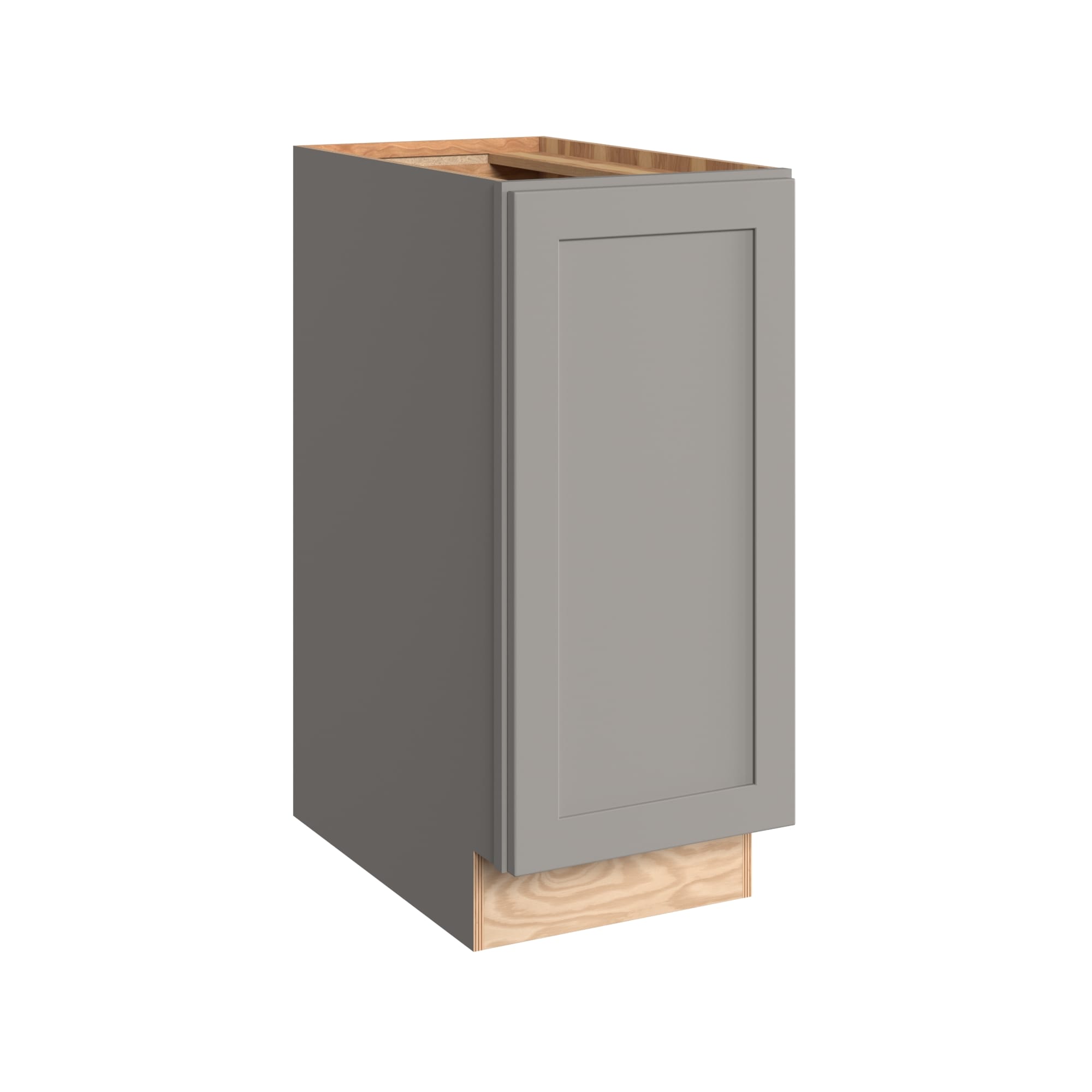KraftMaid Momentum BWBB15.FHG81 Deveron 15-in W x 34.5-in H x 24-in D Pebble Grey Pull-out wastebasket Base Fully assembled Plywood Cabinet (Recessed Panel Shaker)