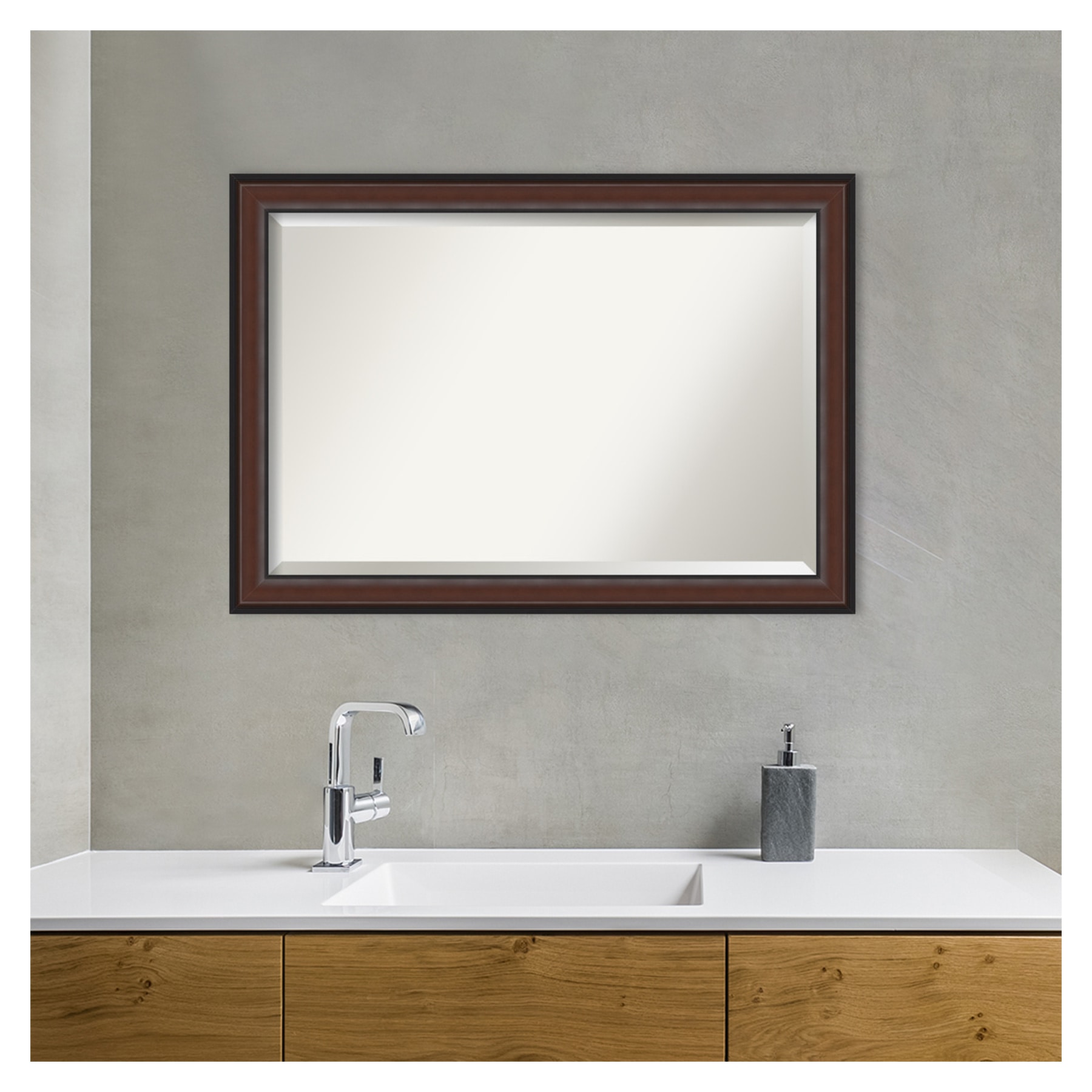 Amanti Art Harvard 40.5-in x 28.5-in Framed Rectangle Bathroom Vanity ...