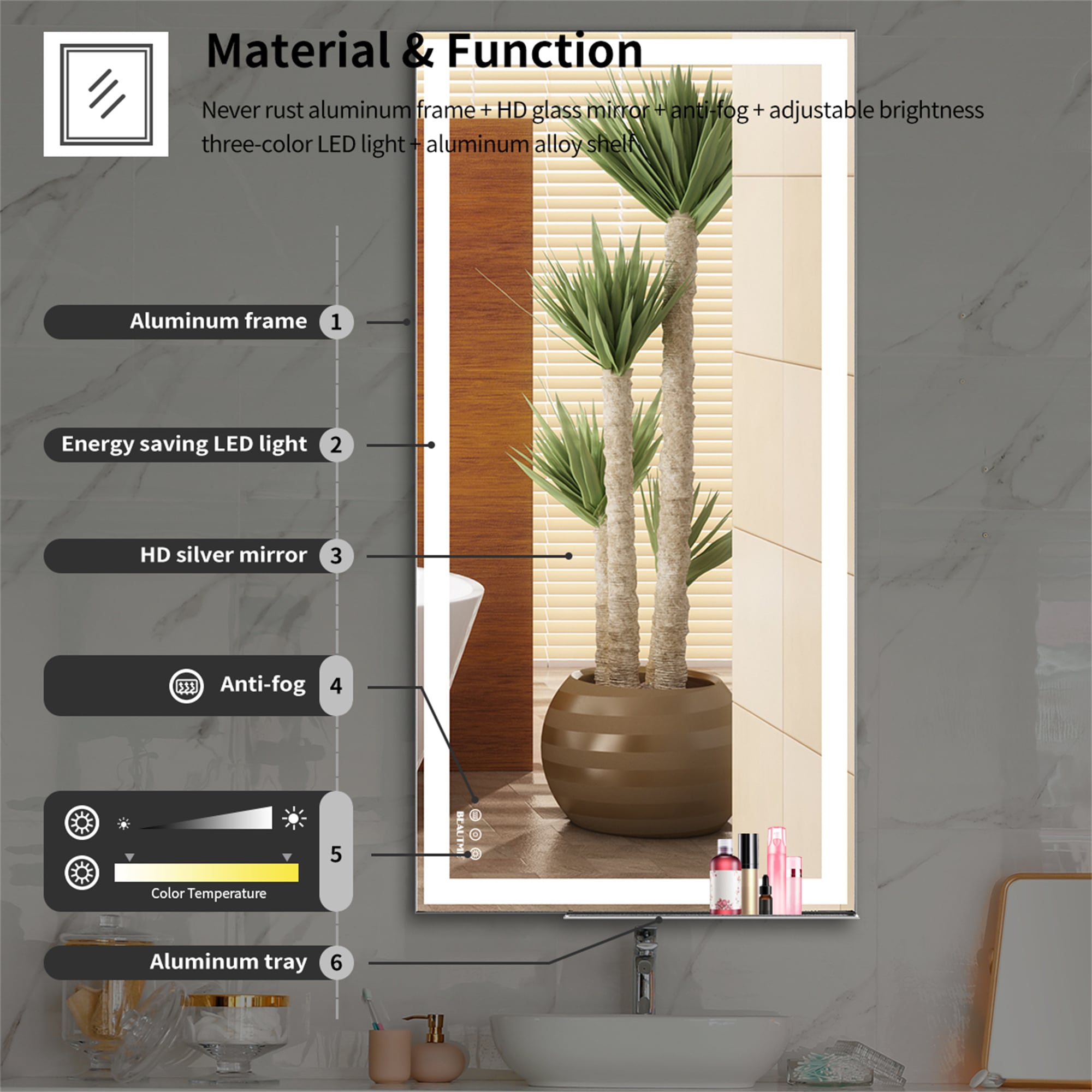 BABOOM BOM-0832310-OR Framed-Bath-Mirrors - View #7