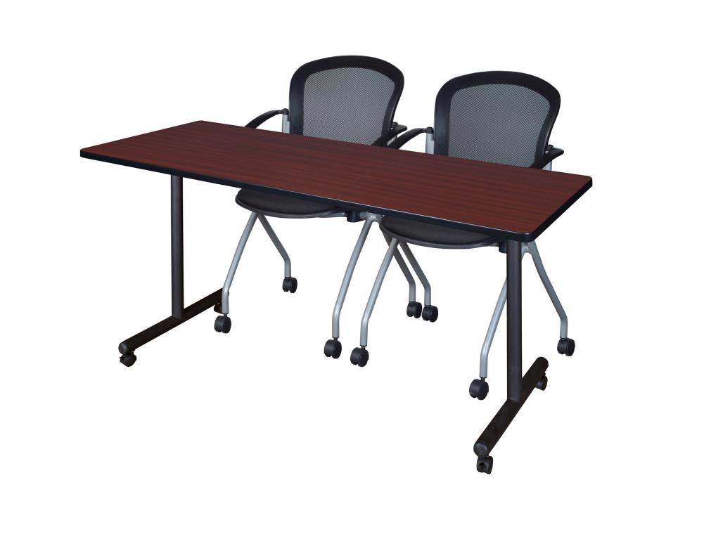 Regency MKTRCC6024MH23BK Training Brown 4-Person Training Table (60-in W x 29-in H)