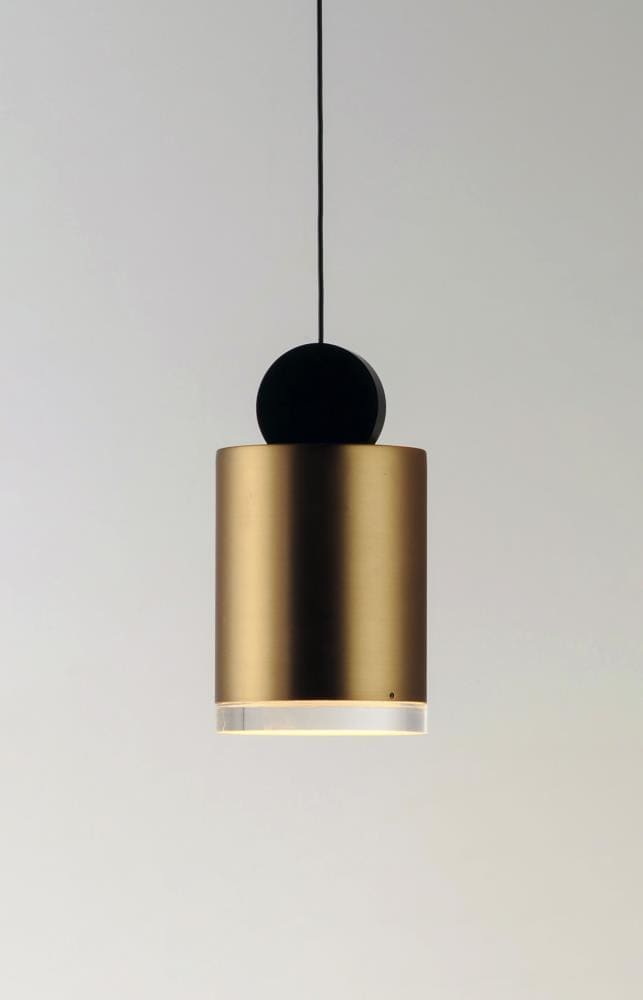 Black and Gold LED Pendant Light with Clear Acrylic Shade