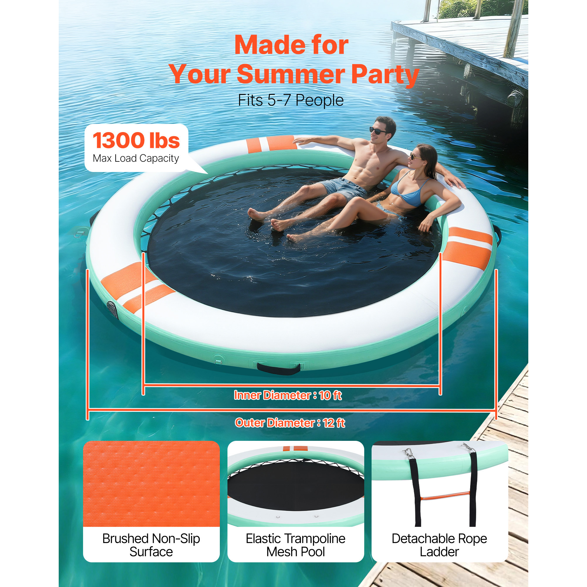 VEVOR SCCQFTYX12FT17556V0 Pool-Toys-Floats - View #2