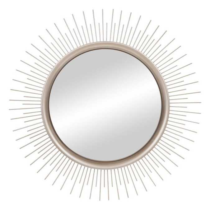 W Round Silver Framed Wall Mirror, Round Silver Mirror