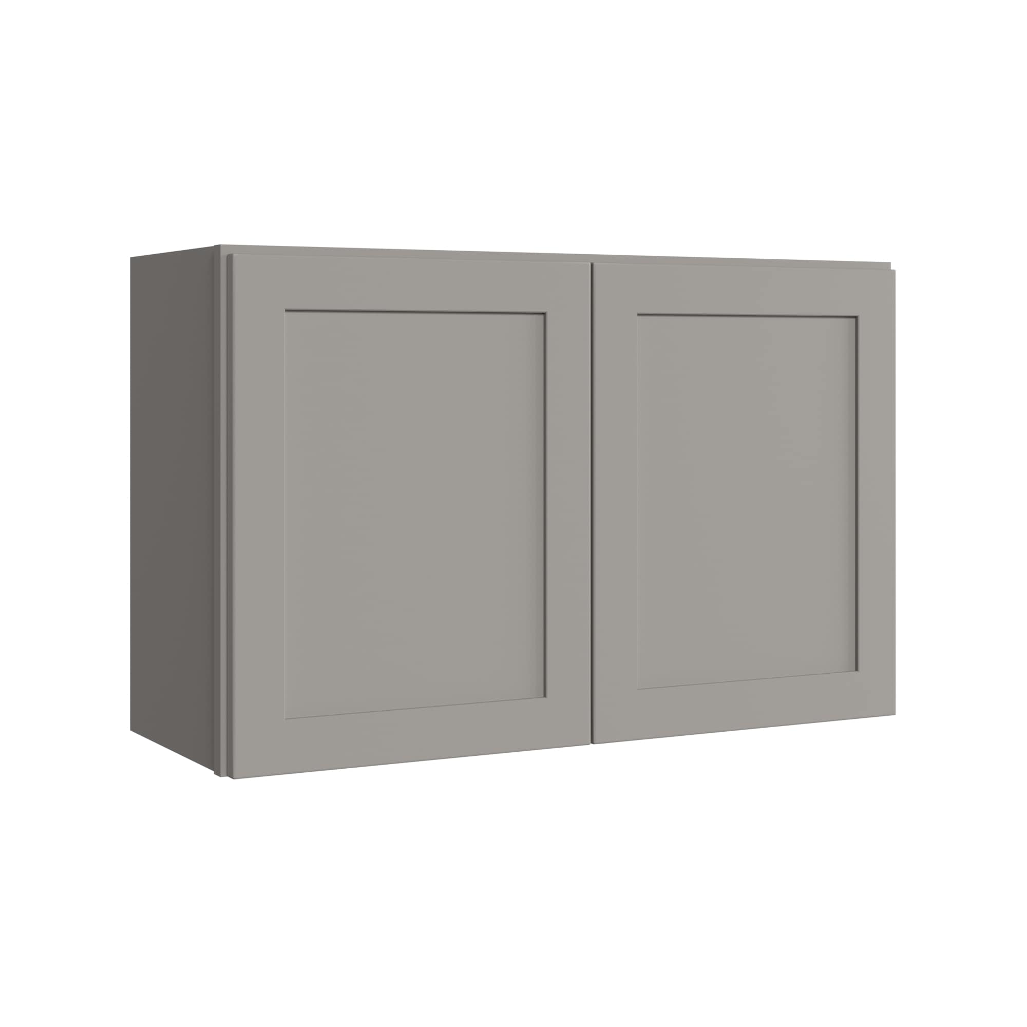 KraftMaid Momentum W3321G81 Deveron 33-in W x 21-in H x 12-in D Pebble Grey Wall Fully assembled Plywood Cabinet (Recessed Panel Shaker)