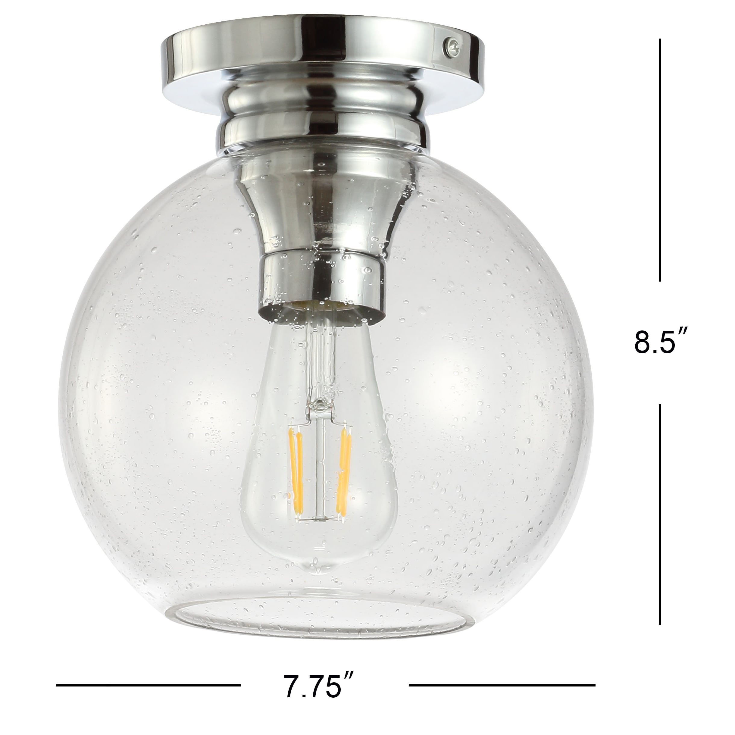 Chrome and Glass LED Flush Mount Ceiling Light