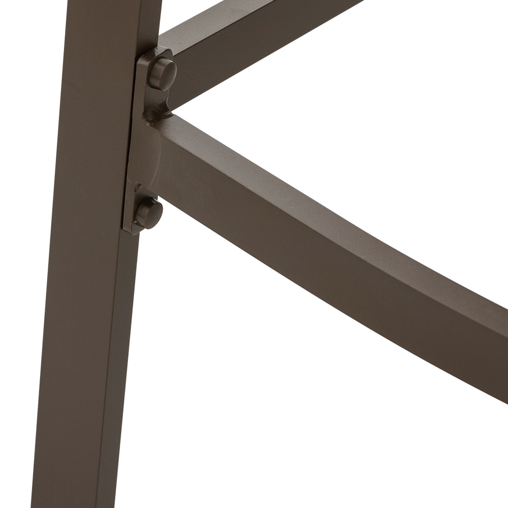 Brown Aluminum Frame Outdoor Counter Height Bar Stools, Set of 2
