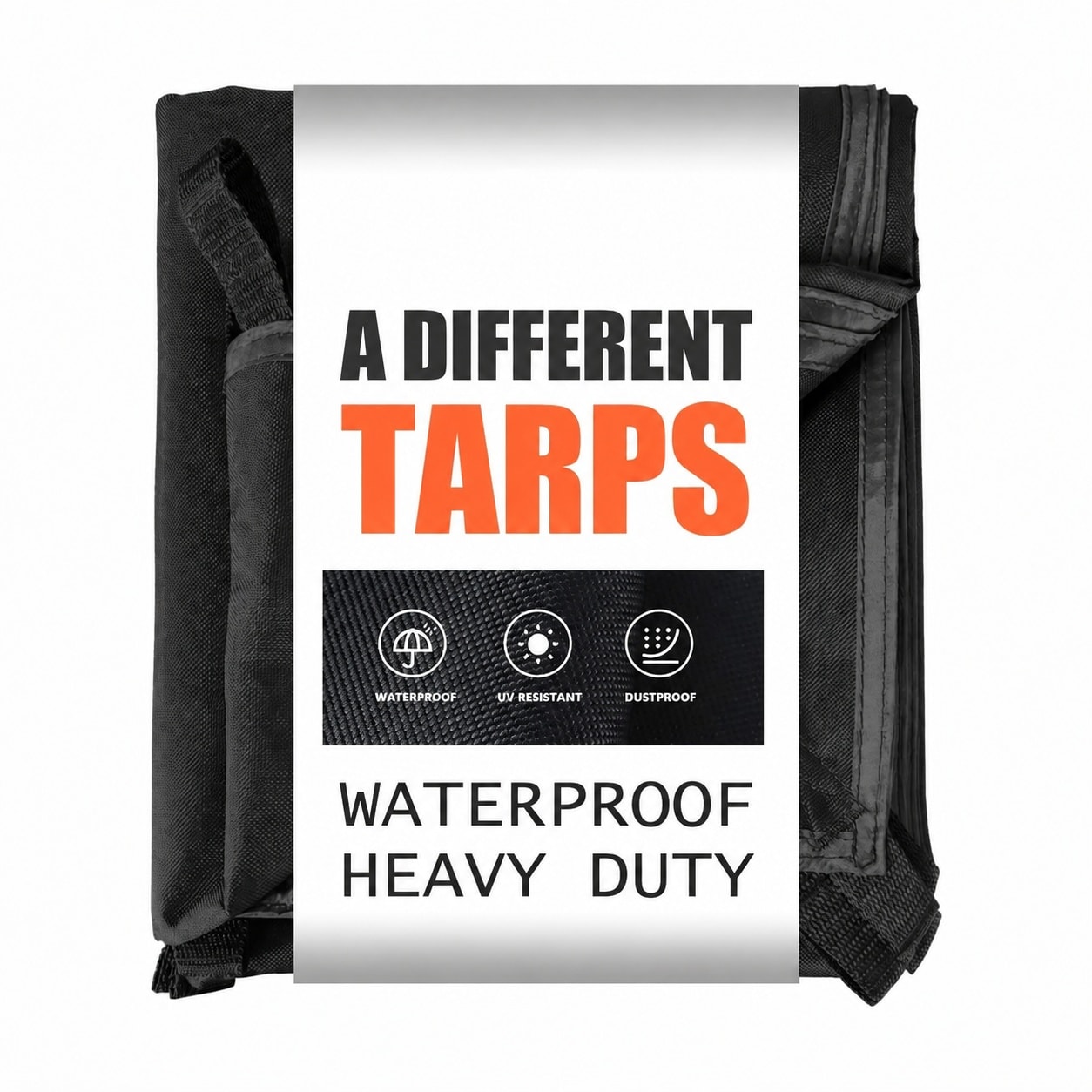 JVFCXXV  20 Mil Black Waterproof Tarp 6.5 by 7 Feet Heavy Duty Canvas Cover for Outdoor Use Truck Bed Roof Boats Pool Woodpile Robust Rip Tear