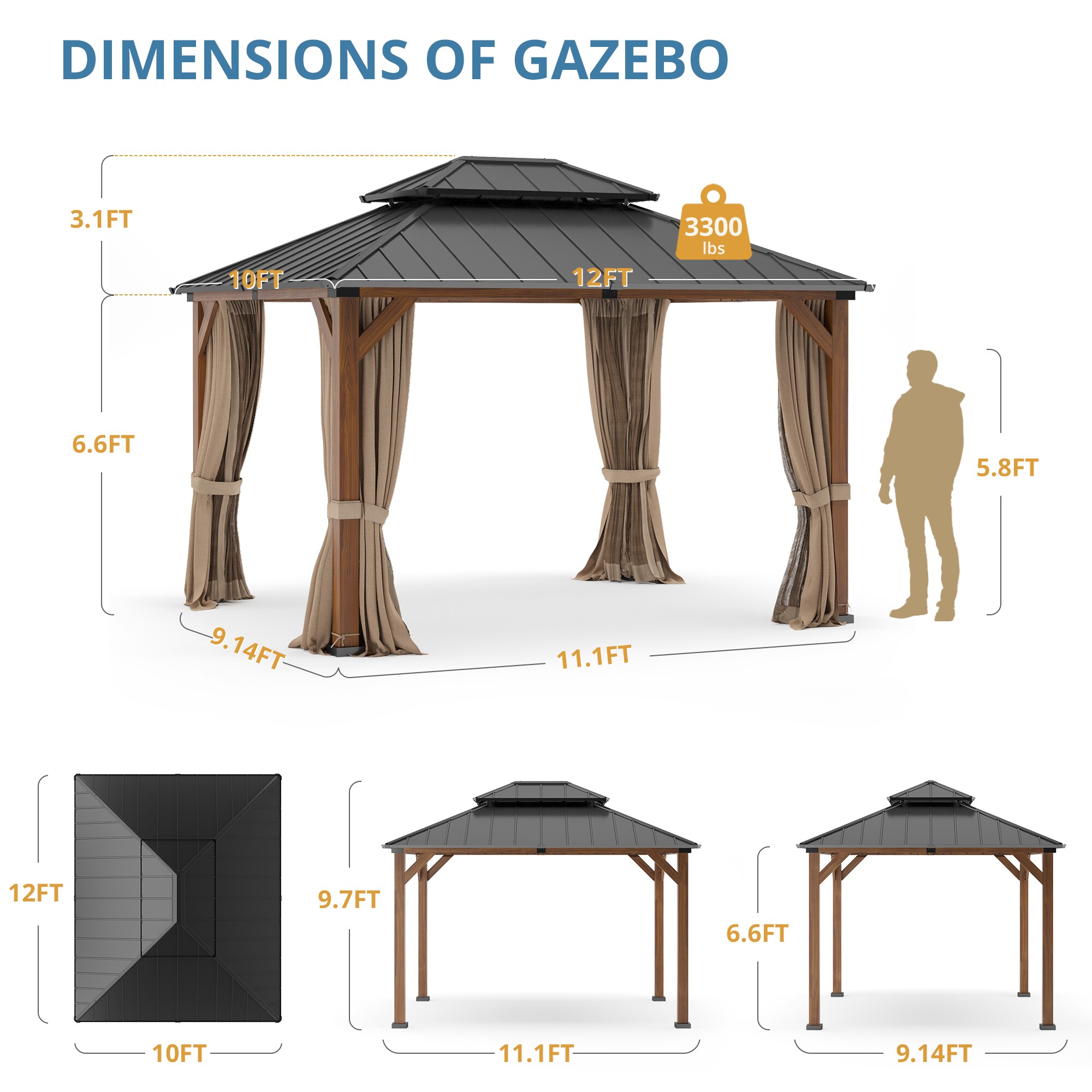 Yurevna KKLT-BR-1 Wood-Resin-Gazebos - View #6