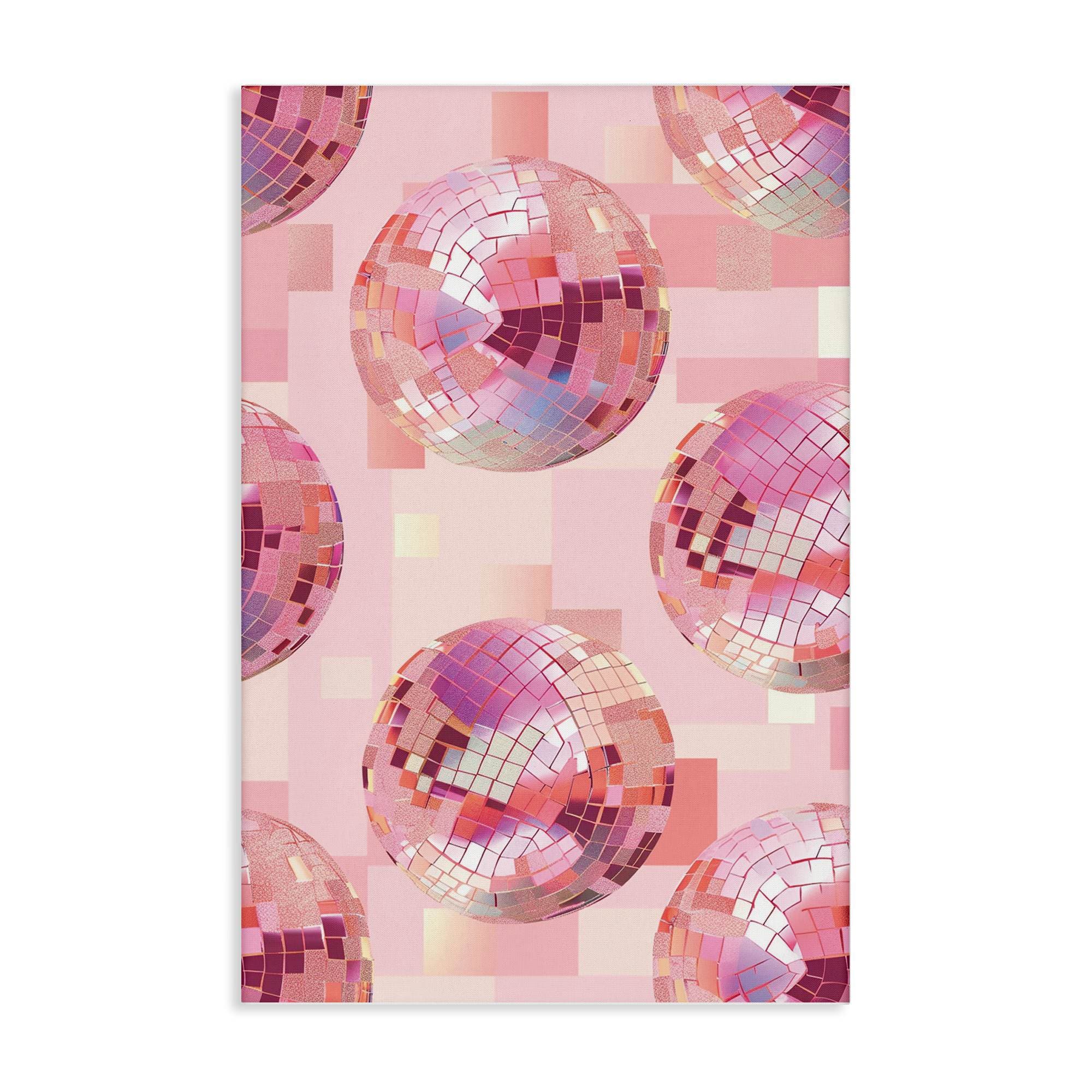 Stupell Industries BT-656-CN-24X36 Feminine Pink Disco Balls Canvas design by LSR Design Studio