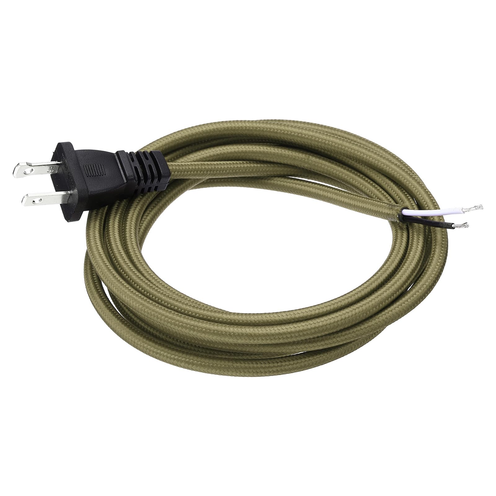 Aoibox  8 ft 18 2 Linen Cloth Covered Stranded Lamp Wire with Plug and Stripped Ends for DIY Repair Projects