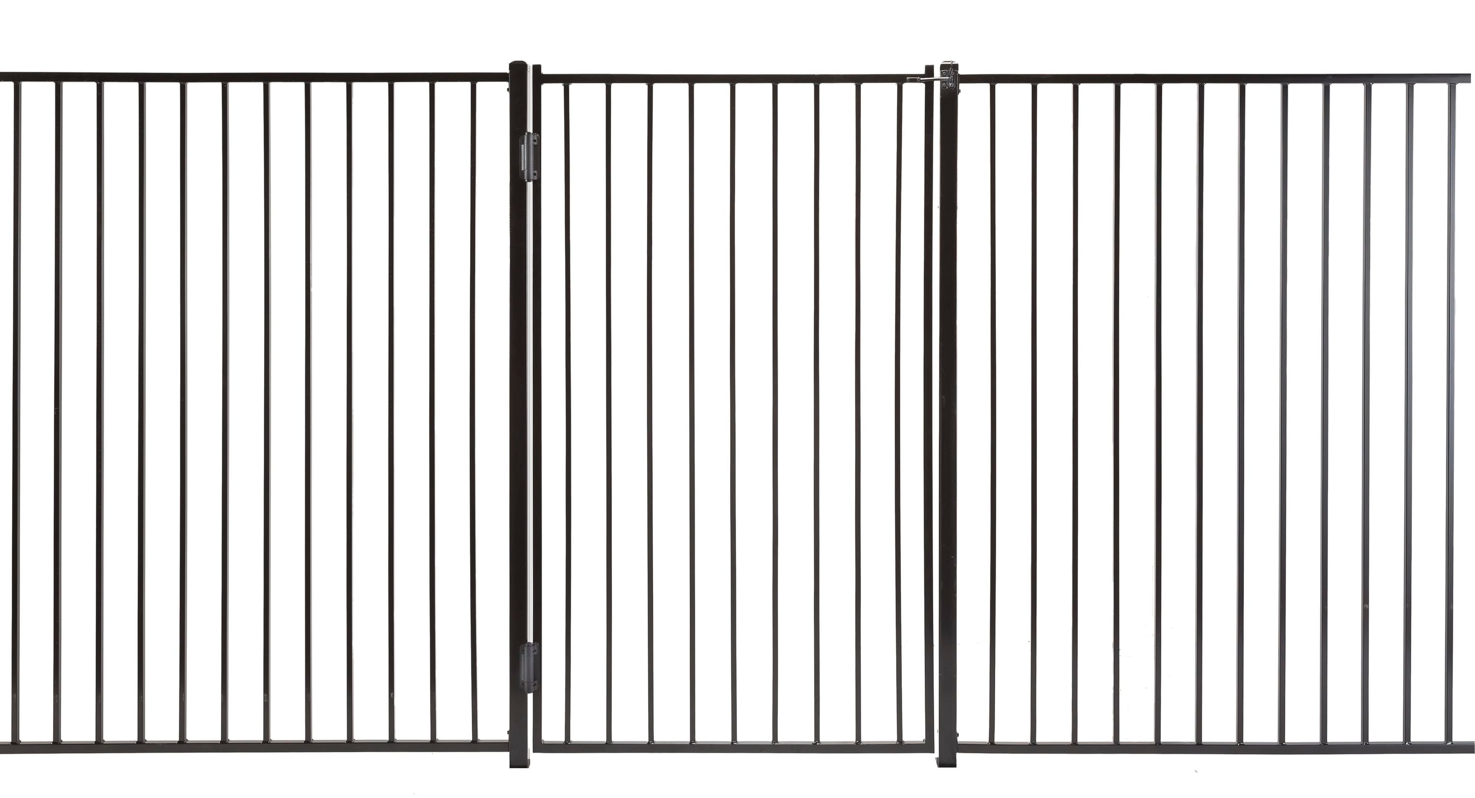 5-ft H x 4-ft W Powder Coated Vinyl-coated Steel Flat-top Decorative Walk-thru Fence Gate