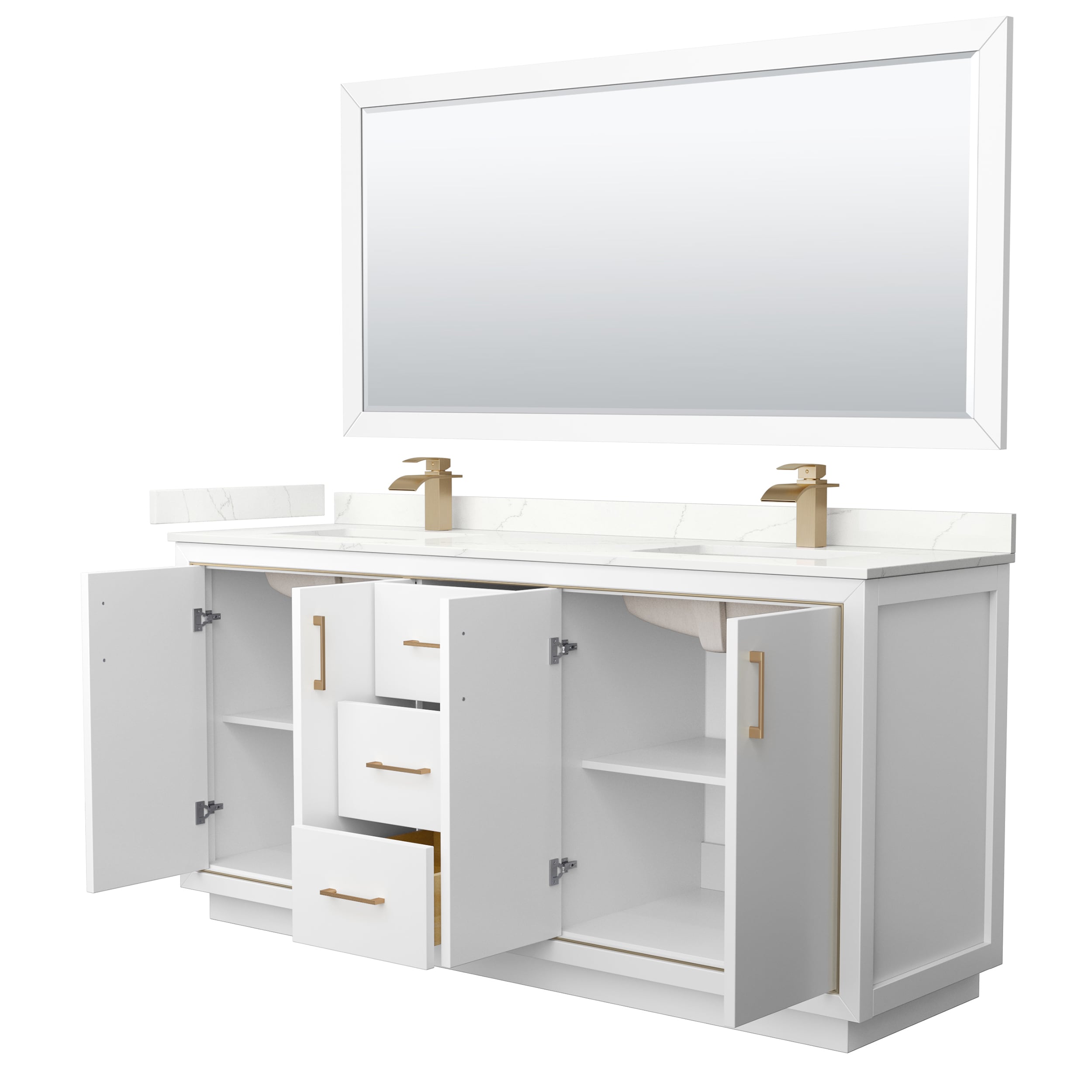 Wyndham Collection WCF111172DWZGTUNSM70 Bath-Vanity-Combo - View #2