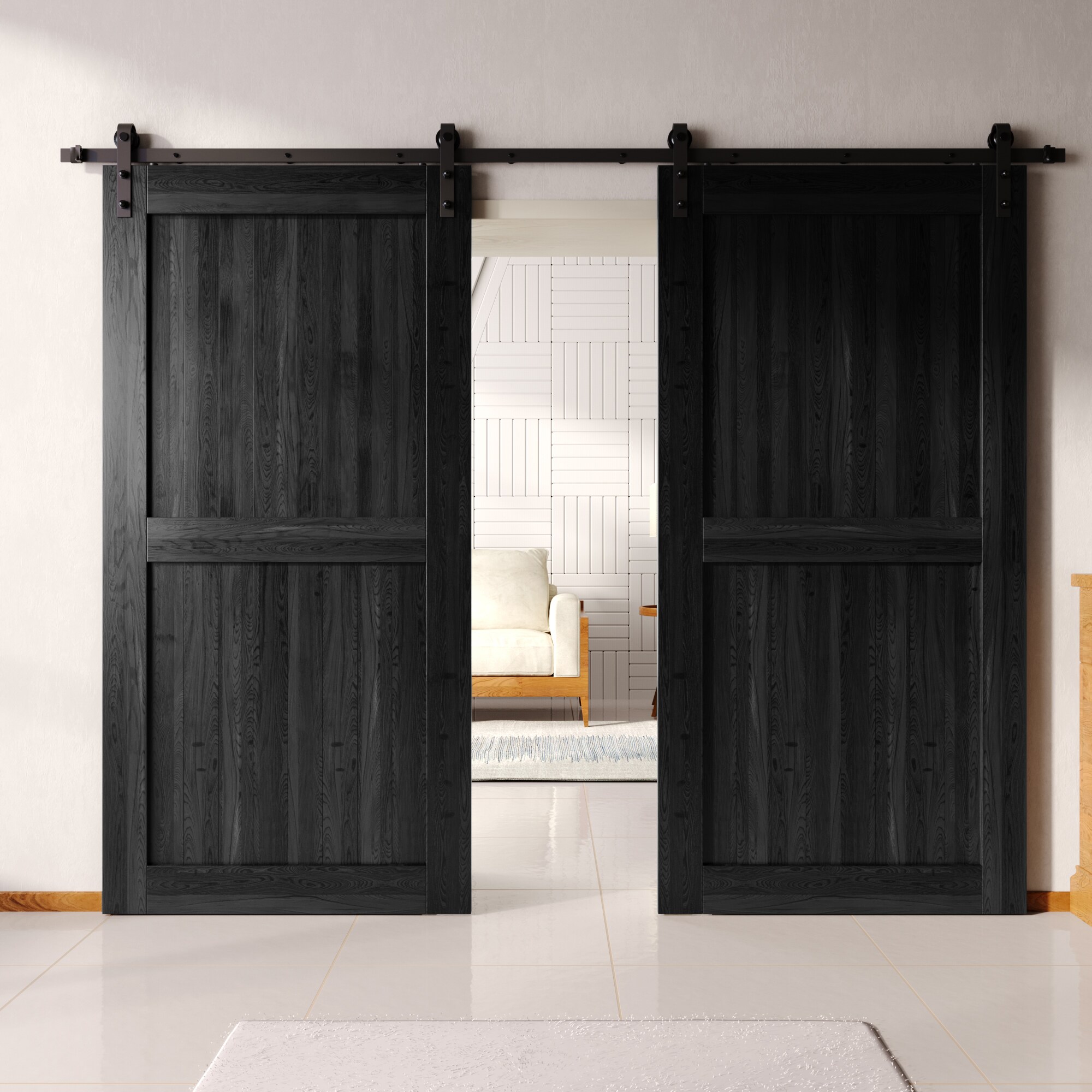 HOMACER YT2TGH216C-4896-H-BK Barn-Doors - View #8