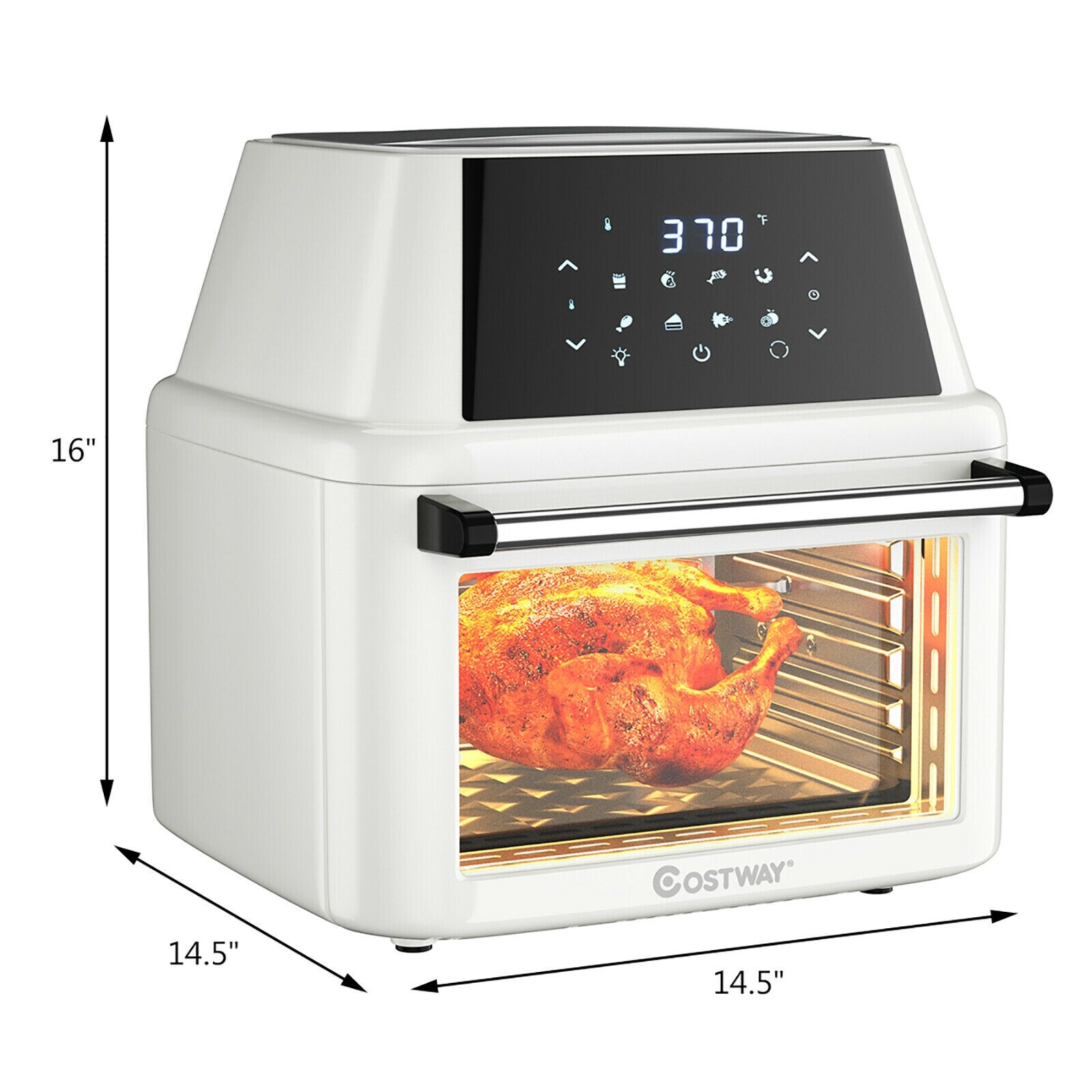 Costway 5.3 QT. Black Electric Hot Air Fryer 1700W Stainless steel
