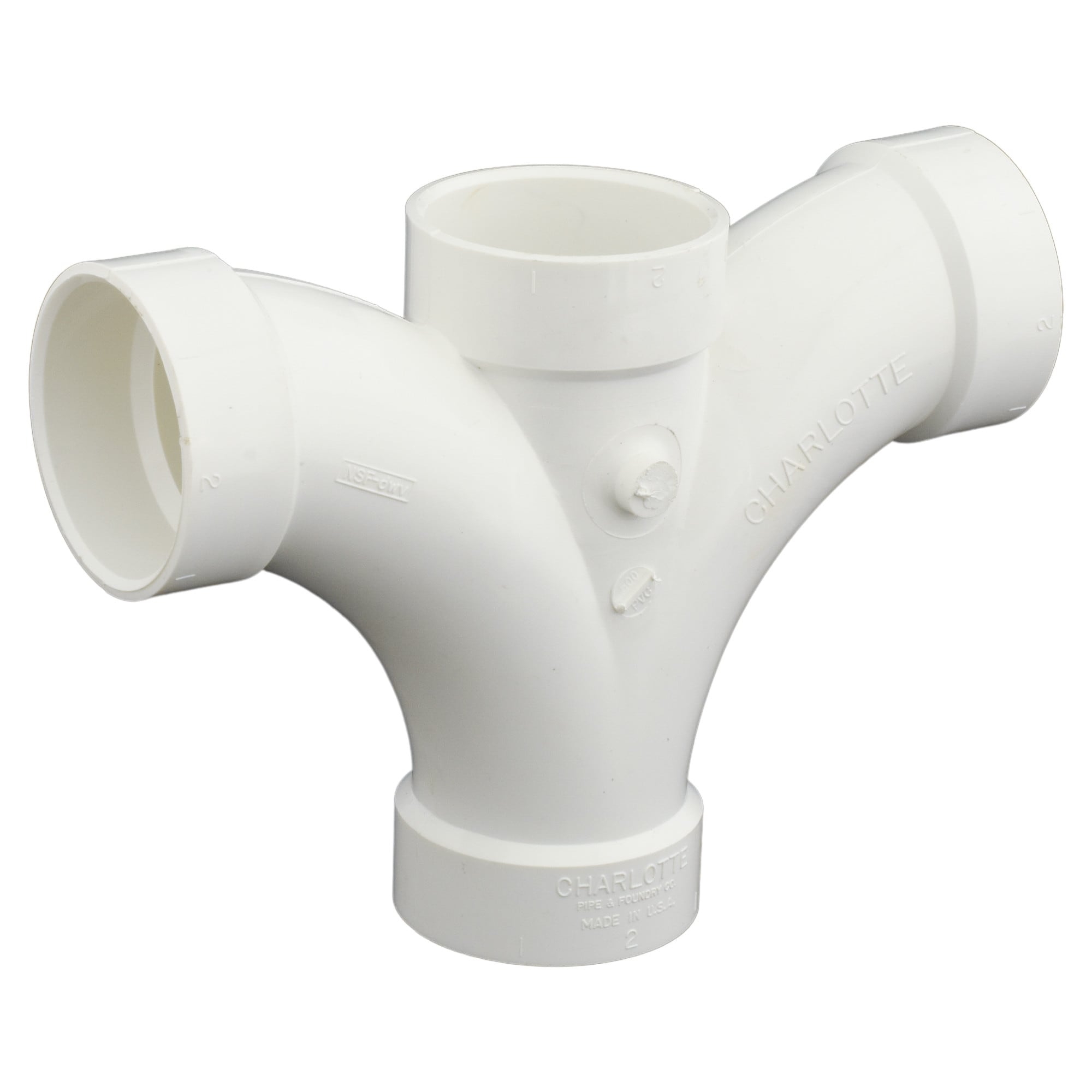 Charlotte Pipe 2-in PVC DWV Double Fixture Wye in the PVC DWV Pipe 
