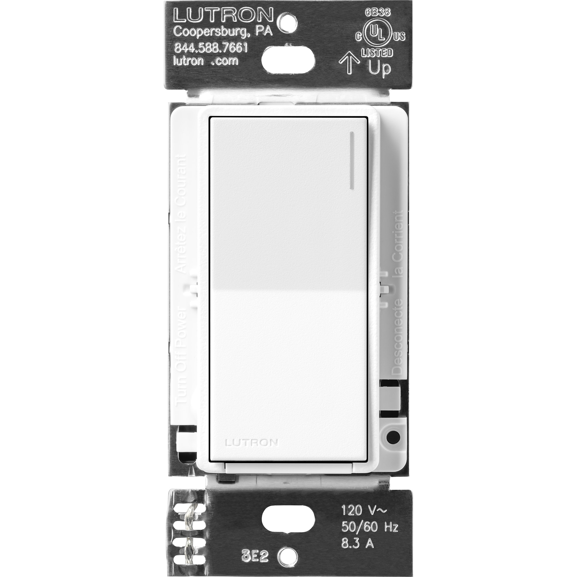 Lutron ST-RS-BW Sunnata 6-amp Multi-location Locator light Push button Companion Light Switch , Brilliant White