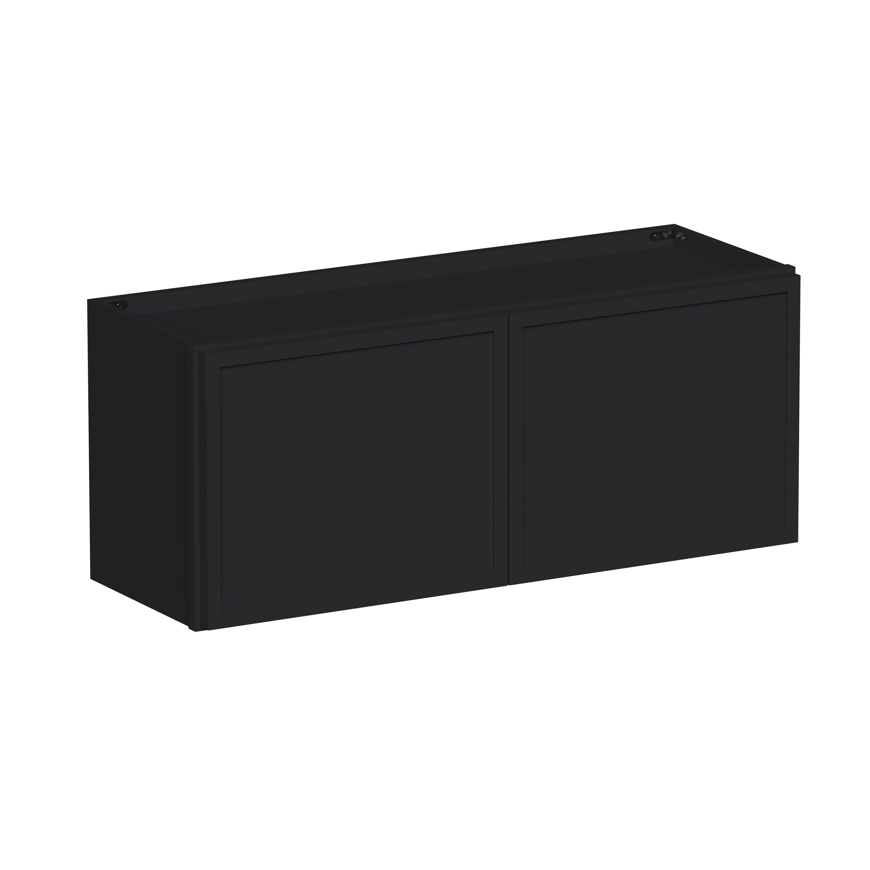 Boyel Living 36-in W x 15-in H x 12-in D Black Shaker Ready-to-Assemble Kitchen Wall Cabinet with Soft-Close Hardware #BL-W3615SSE