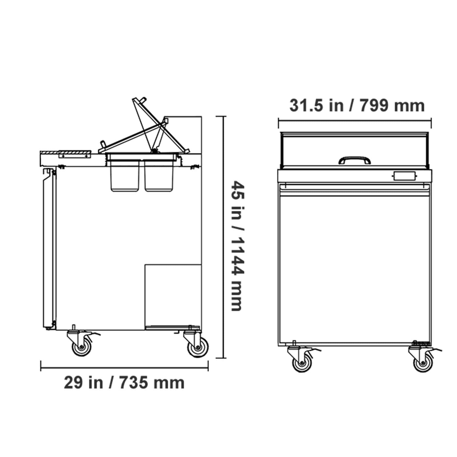 GIVIMO LW108GIVSS2315 Refrig-Prep-Tables - View #3