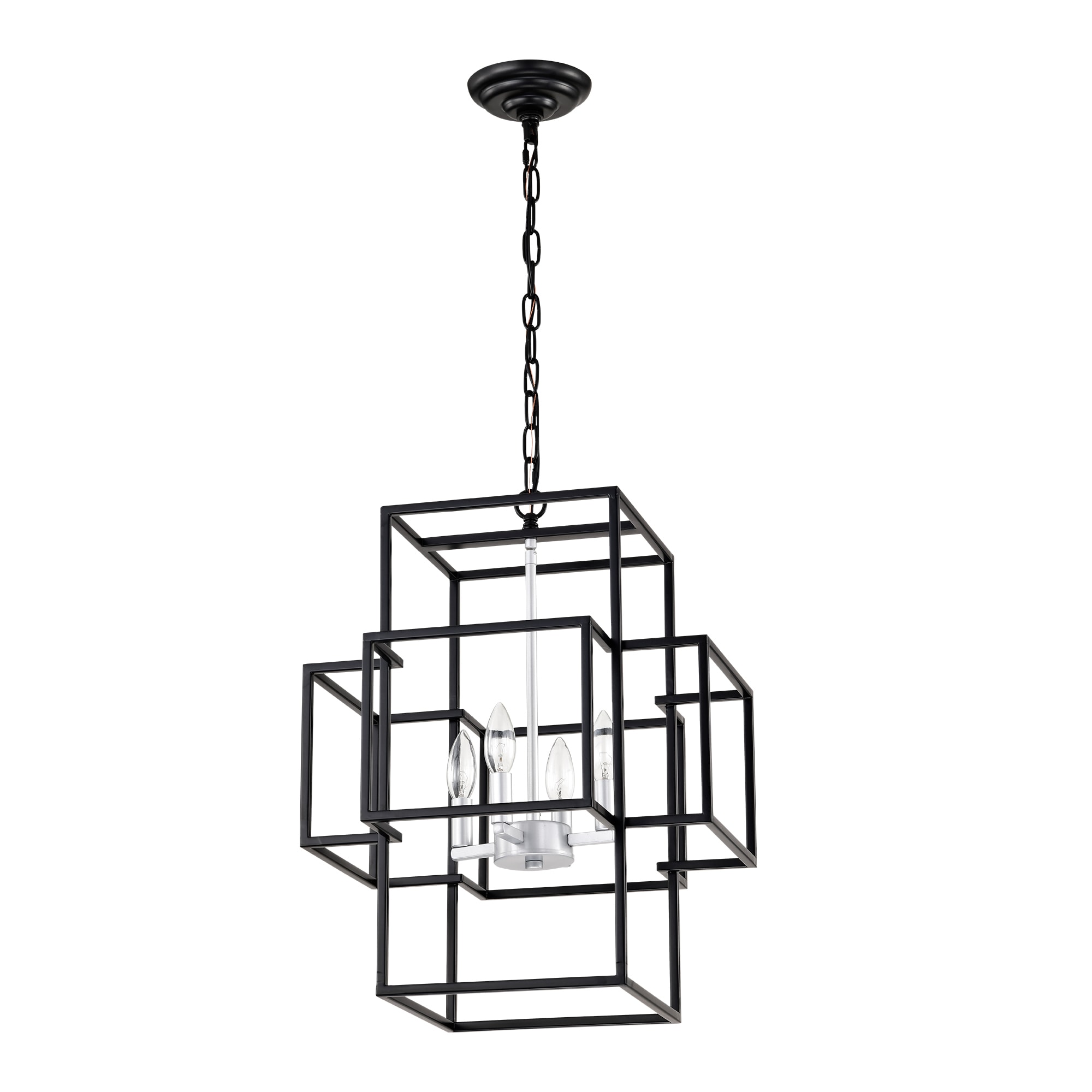 SINOFURN SYA360042GD 4 -Light Matte Black Modern/contemporary For Use in Bedrooms, Dining Rooms, Foyers, Kitchens, Living Rooms Chandelier
