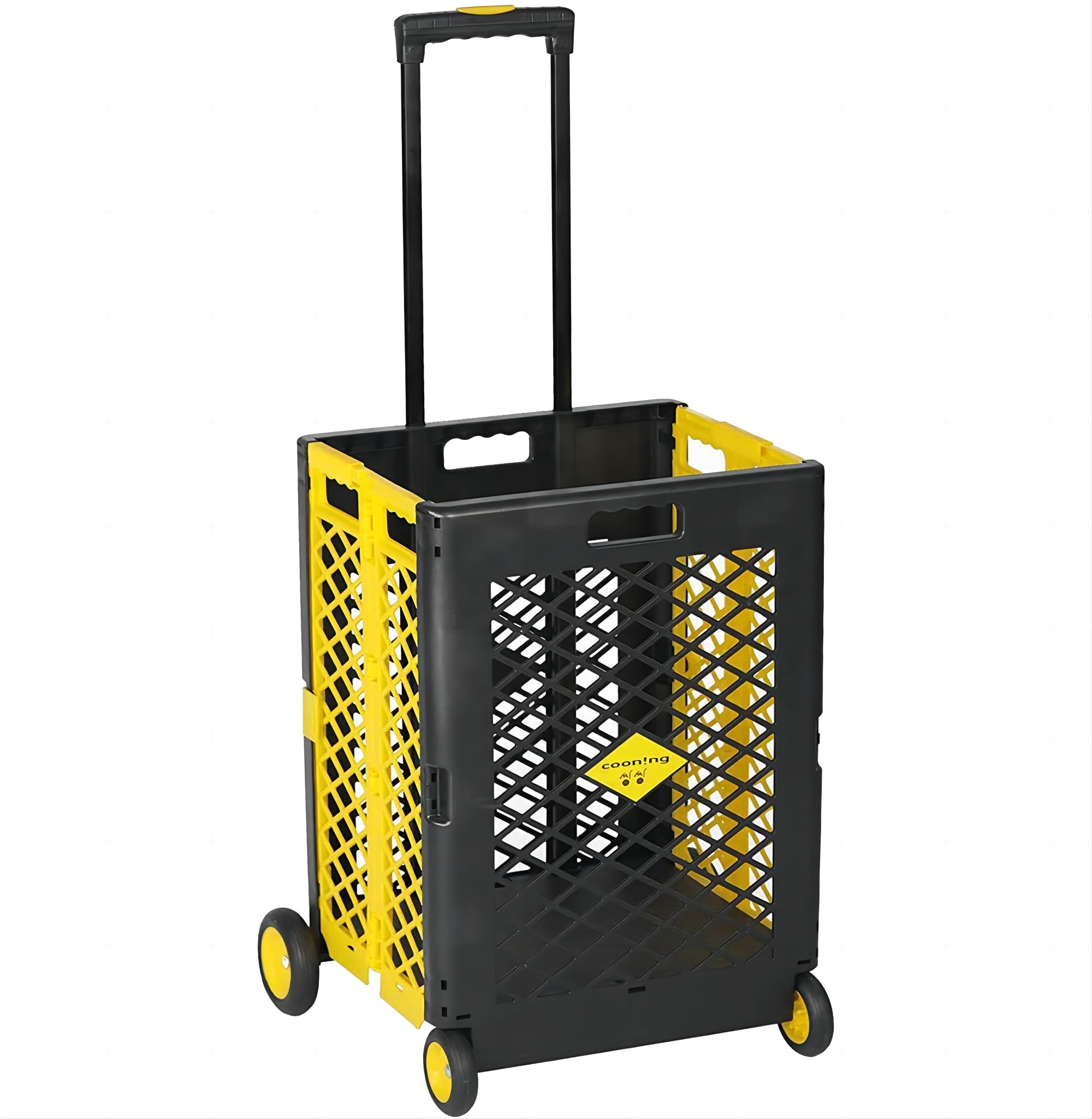 Kahomvis QD-QPW2-6844 Folding Shopping Cart with Wheel Plastic Folding Yard Cart
