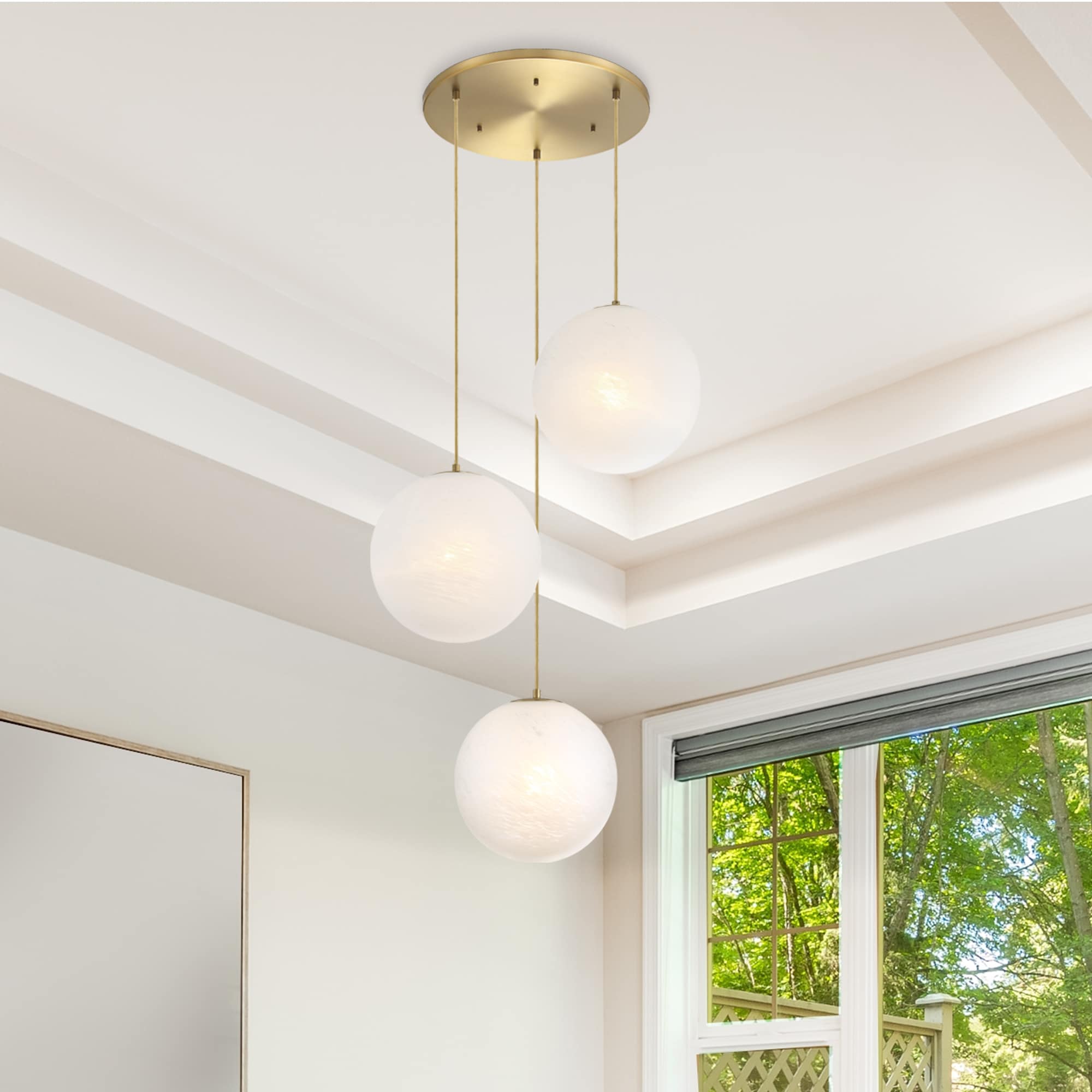 Designers Fountain D342M-3CHC-BG Pixie 3 -Light Brushed Gold Transitional For Use in Bedrooms, Dining Rooms, Foyers, Kitchens, Living Rooms Chandelier