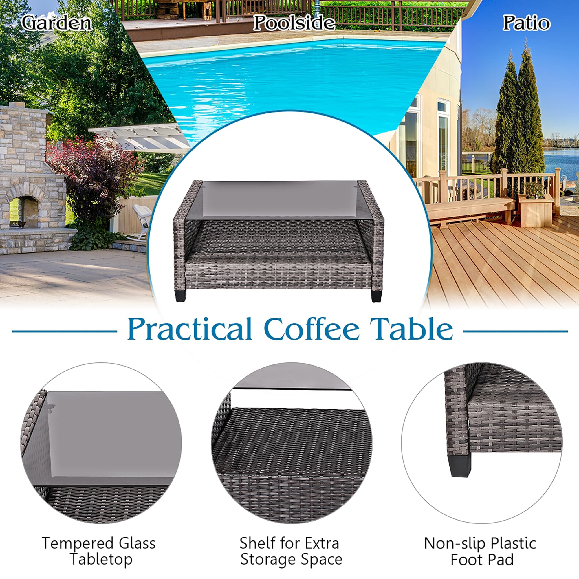 Forclover N7FW-647GR+ Patio-Conversation-Sets - View #3