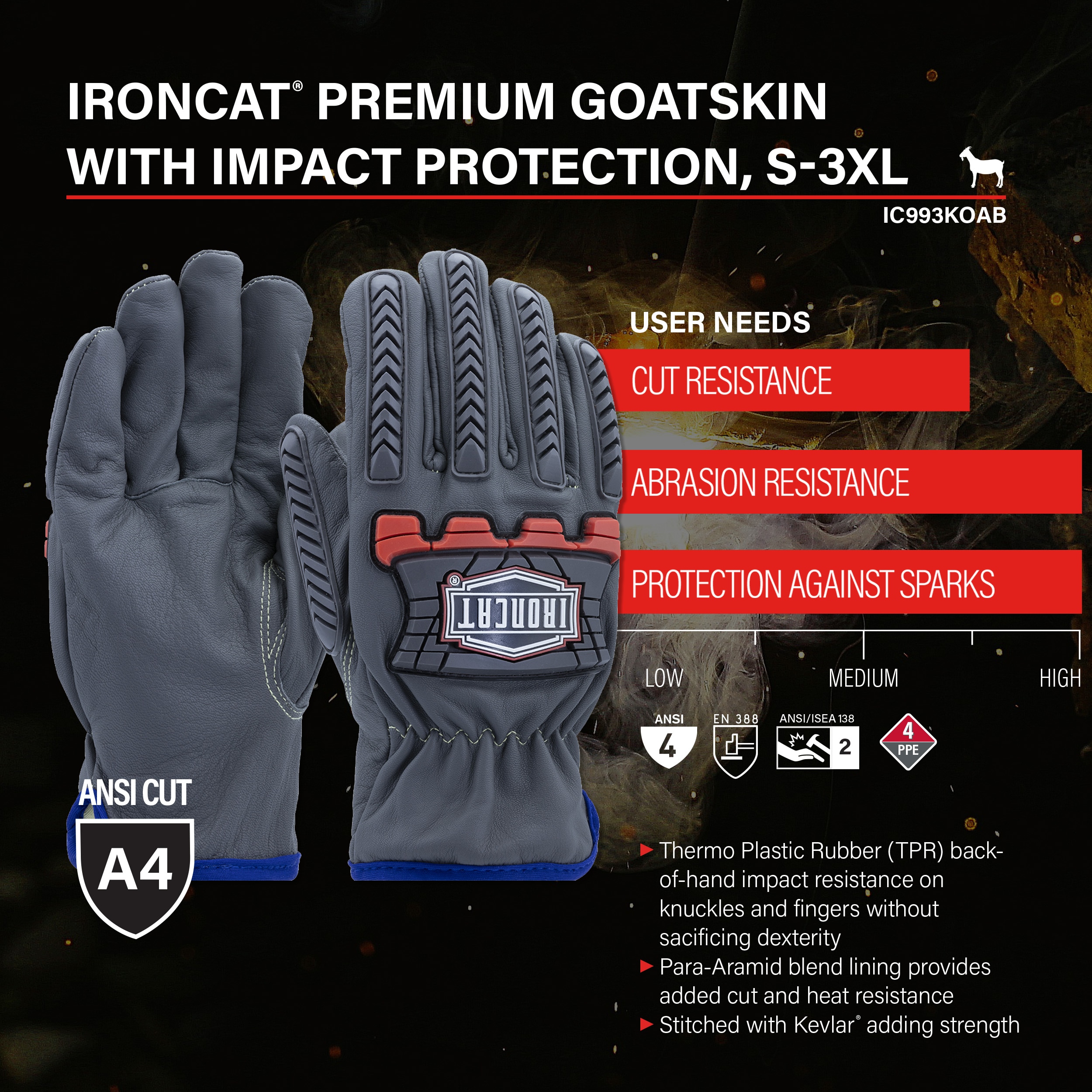 Ironcat IC993KOAB/M Welding-Apparel - View #4