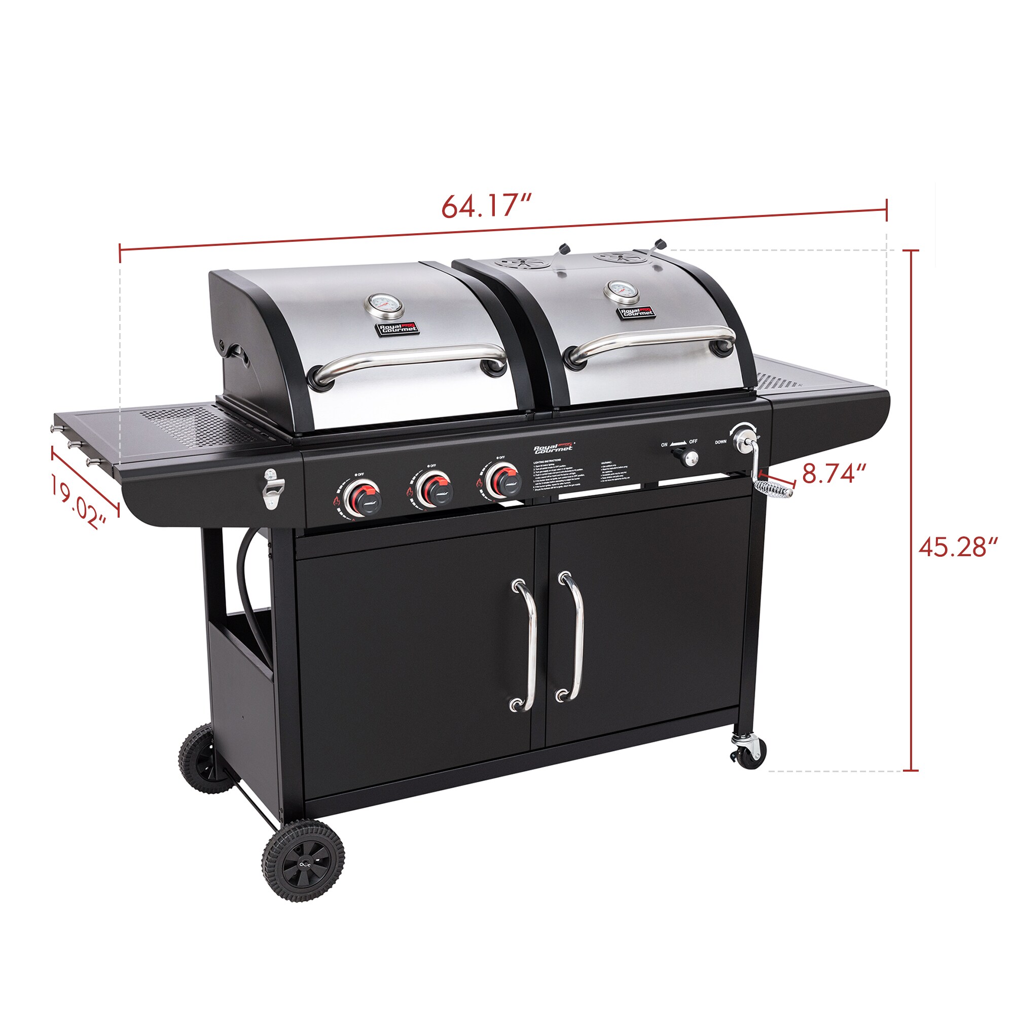 Gas and charcoal clearance grill combo lowes