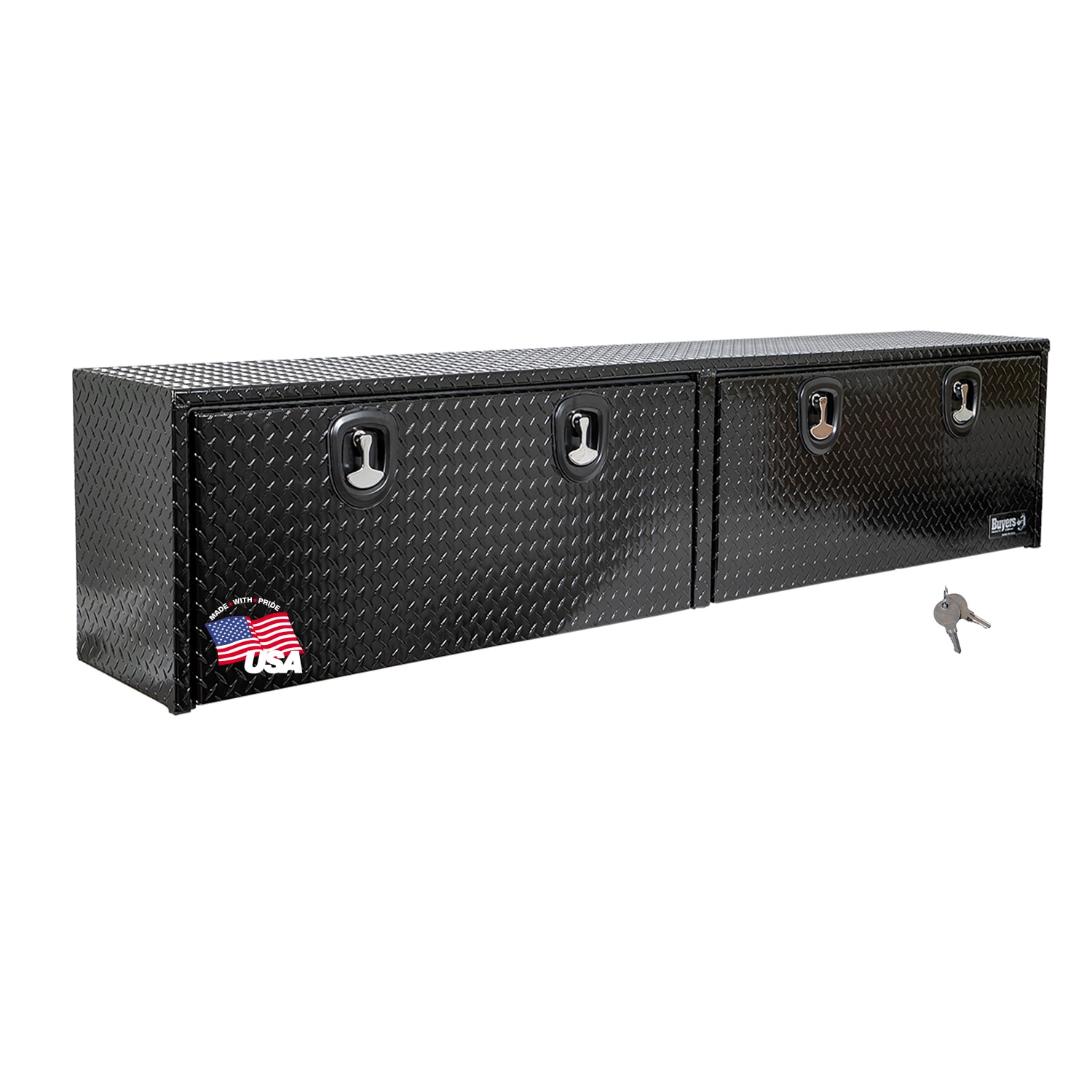 Buyers Products 1721563 72-in x 16-in x 18-in Black Diamond Tread Aluminum Side mount Truck Tool Box