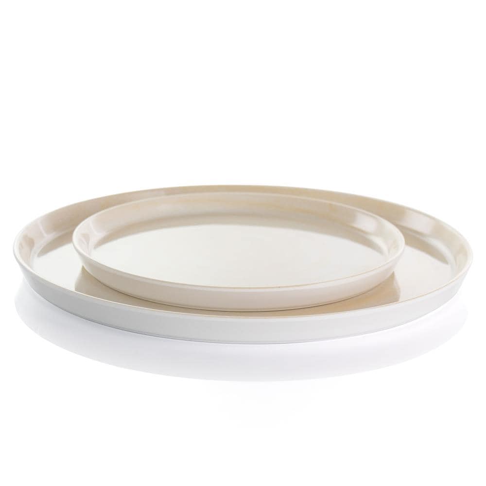 Cream Melamine 12-Piece Outdoor Dinnerware Set