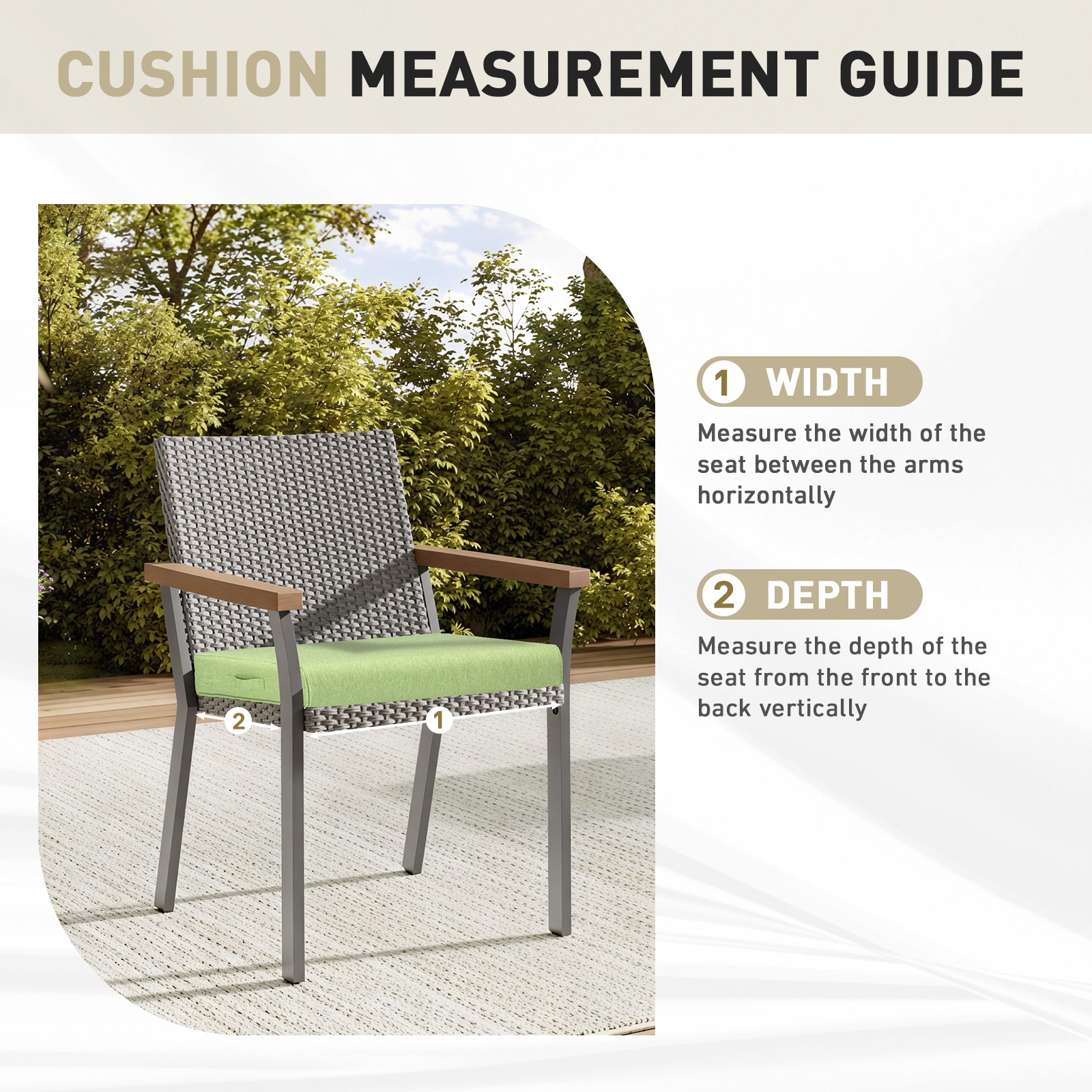 Aoodor A395-PLGLG Patio-Furniture-Cushions - View #9