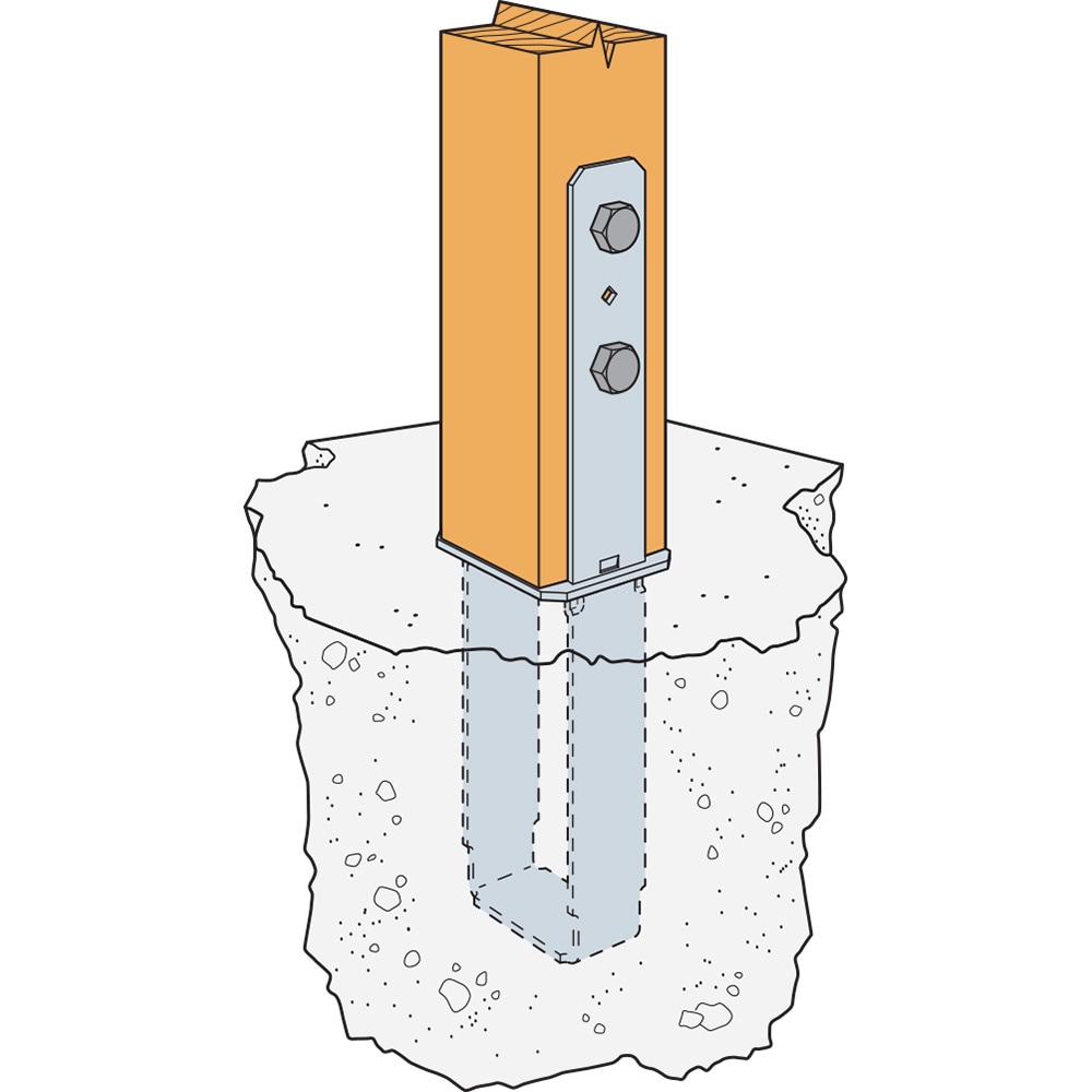 Simpson Strong-Tie CB 4-in x 4-in G90 Galvanized Wood To Concrete (Cast ...