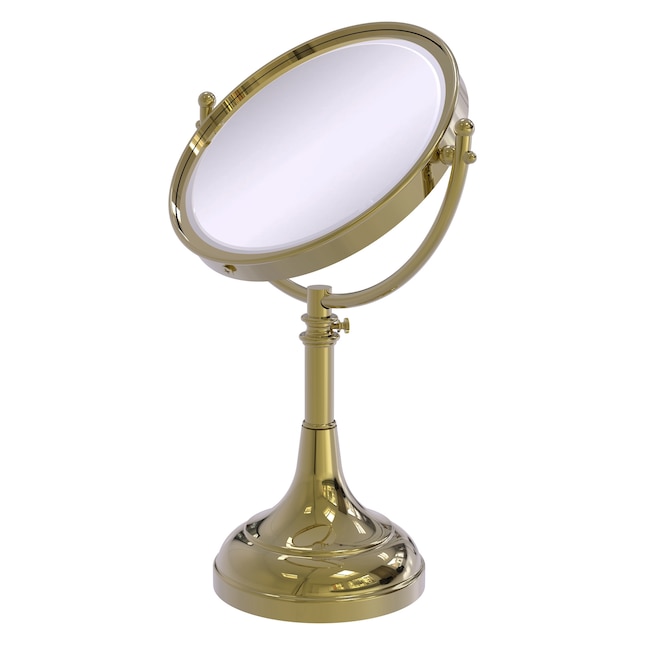 Allied Brass 8-in x 23.5-in Polished Brass Double-Sided Magnifying Countertop Vanity Mirror Allied Brass 8-in x 23.5-in Polished Brass Double-Sided Magnifying Countertop Vanity Mirror