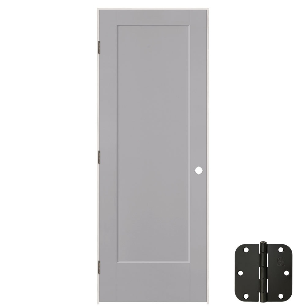 Masonite 895859 32-in x 80-in Driftwood Solid core 1-panel square Right hand Smooth Prefinished Molded composite Flat Jamb Single Prehung Interior Door
