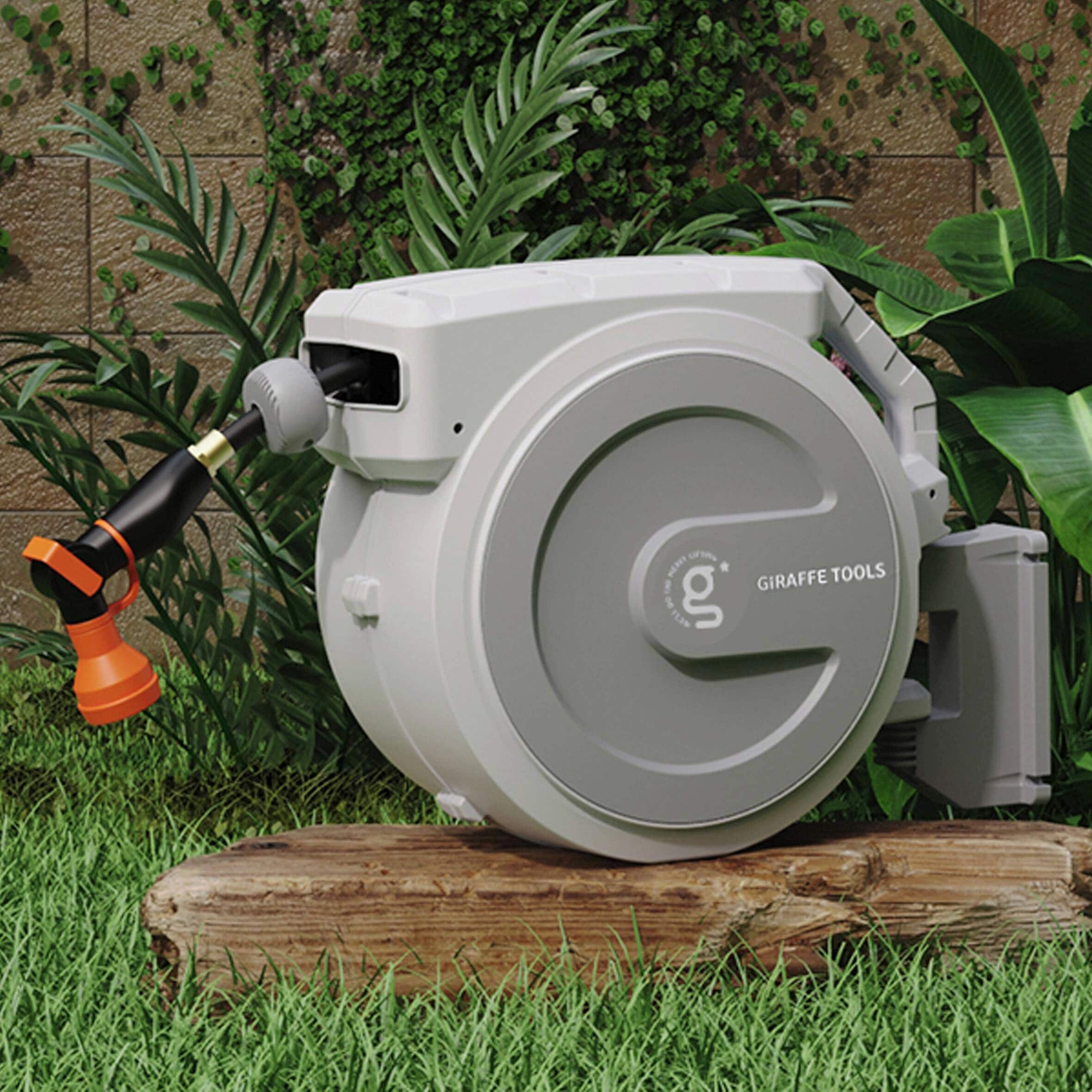 Giraffe Tools Retractable Plastic 90-ft Wall-mount Hose Reel in the Garden  Hose Reels department at