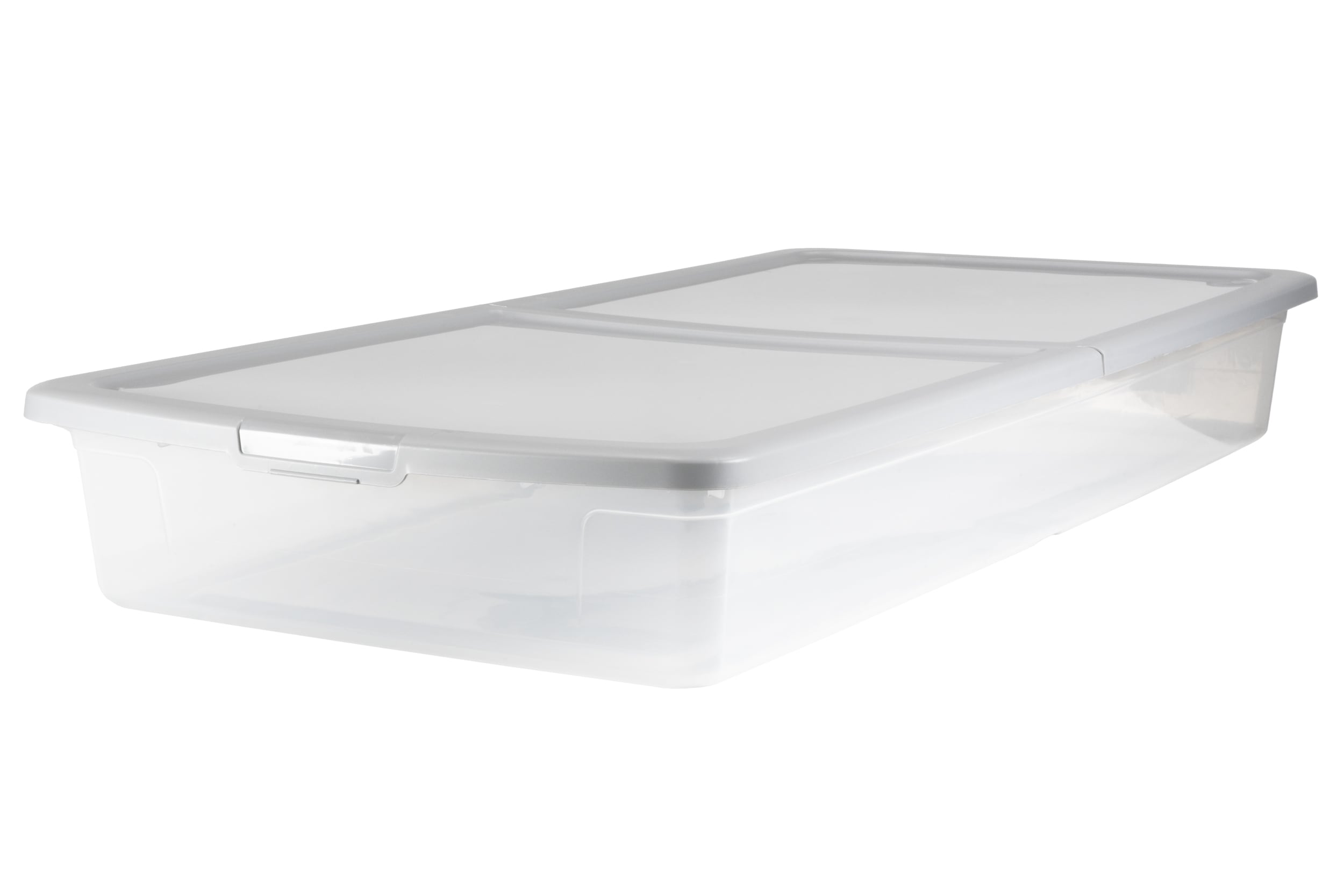 Large Storage Box Clear Stackable With Lid Under Bed Storage Containers 42L 