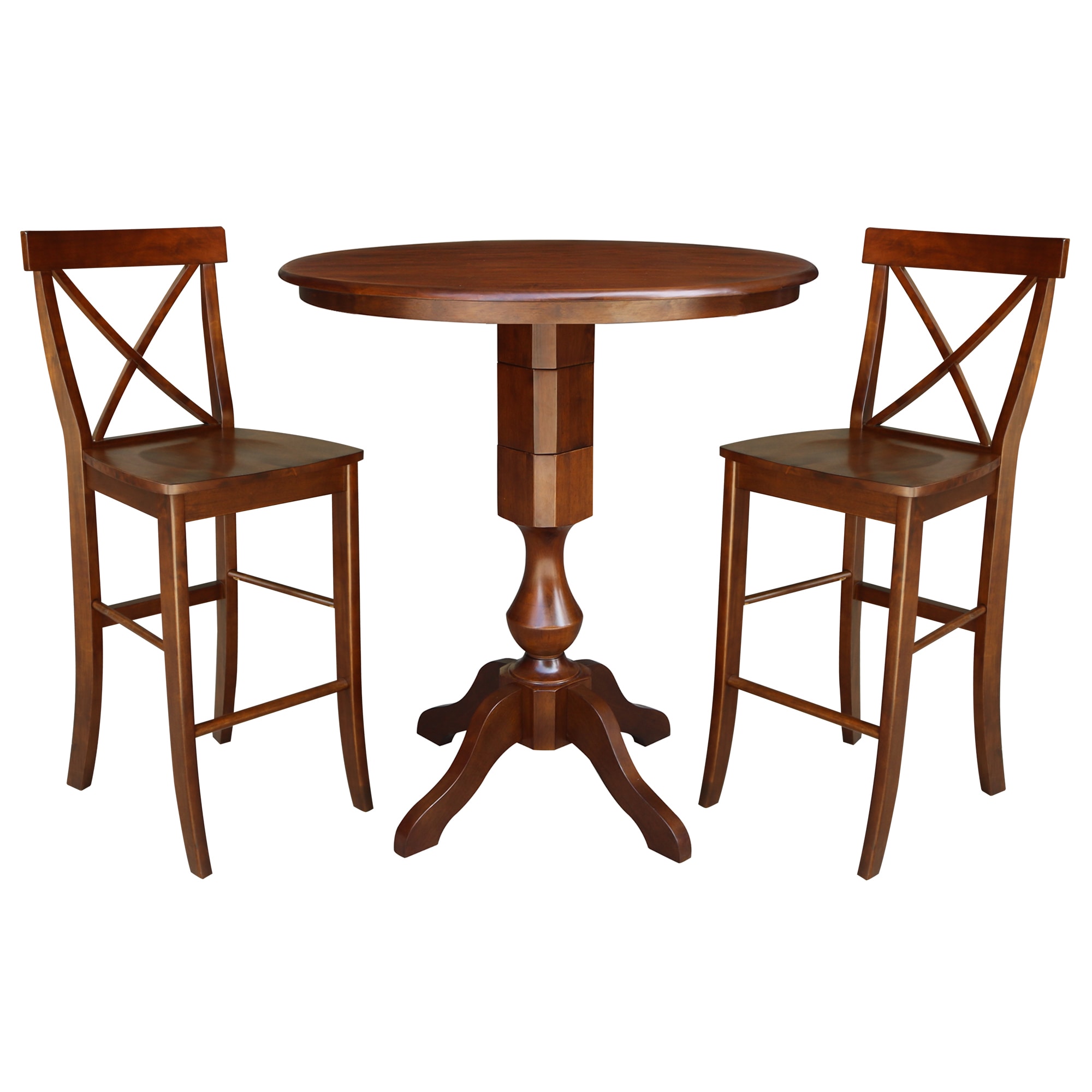 International Concepts K581-36RT-11-S6133-2 Espresso Casual Dining Room Set with Round Table (Seats 2)