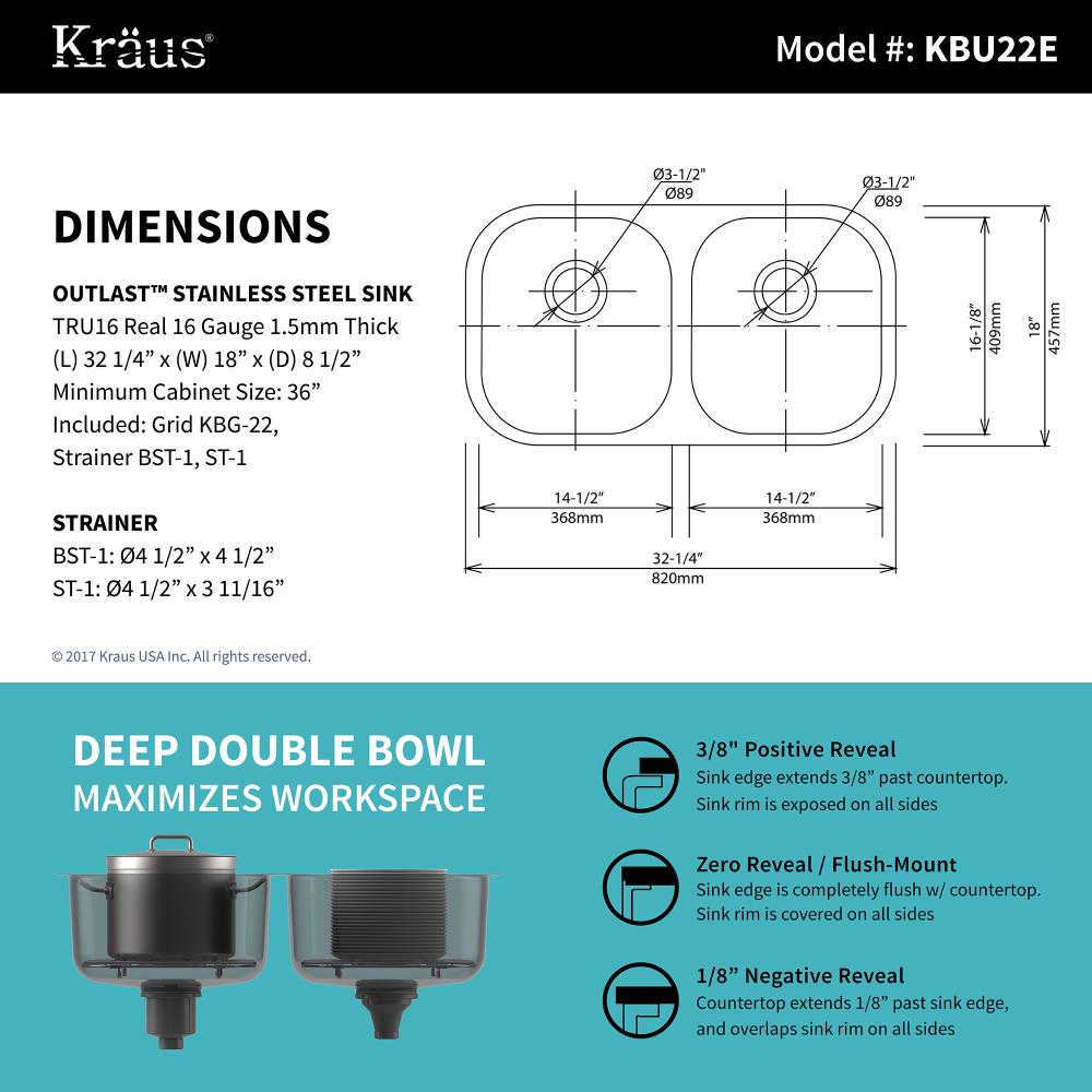 Kraus KBU22E-1650-42CH Kitchen-Sinks - View #5