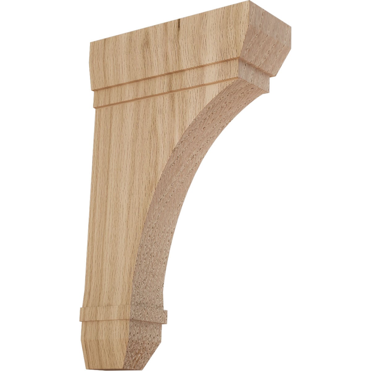 Ekena Millwork BKT02X06X10STRO Stockport 2-1/4-in x 6-in x 10-in Red Oak Wood Standard Bracket